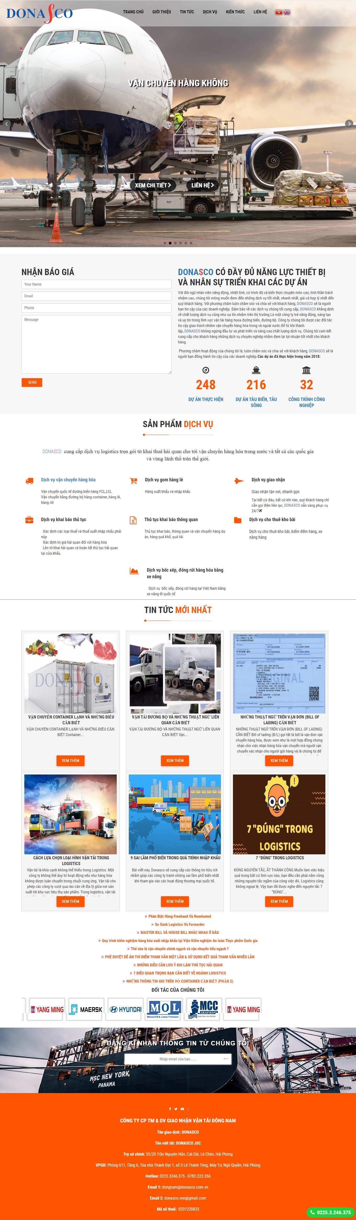 [viethungvn] Thiết kế Website web dịch vụ Logistics - donascocomvn