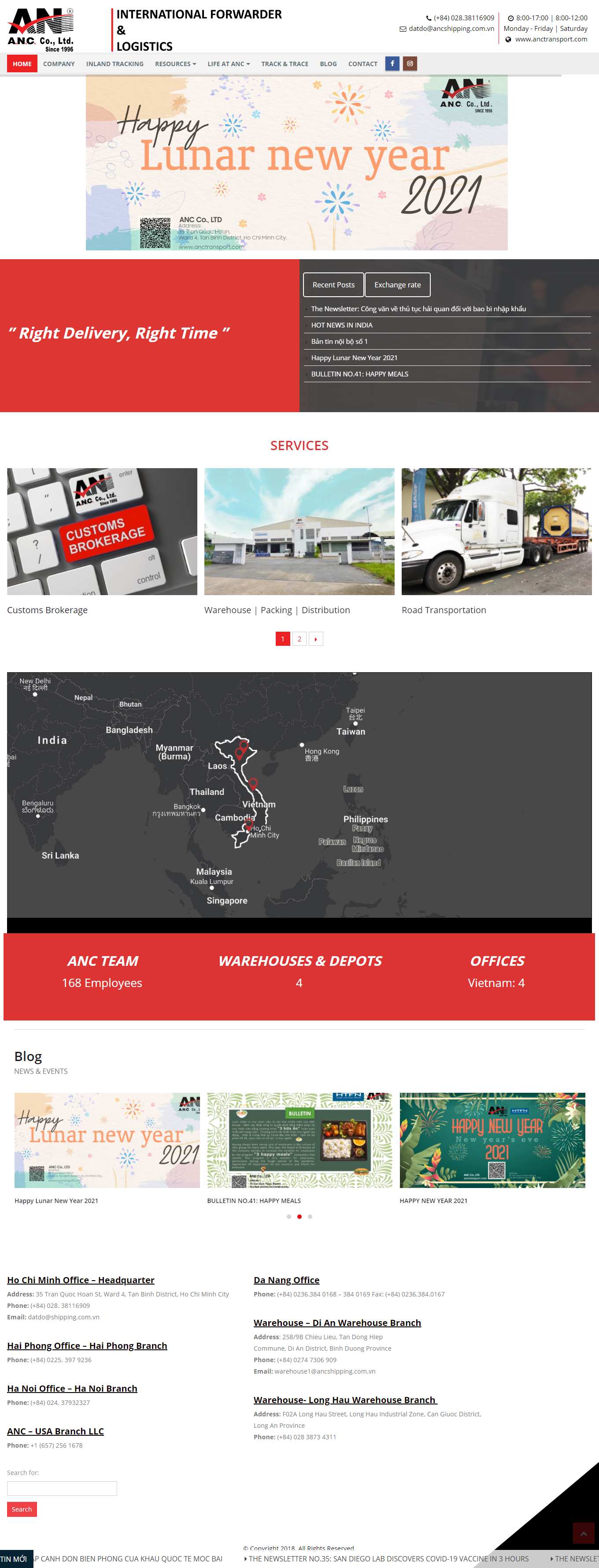 [viethungvn] Thiết kế Website web dịch vụ Logistics - anctransportcom