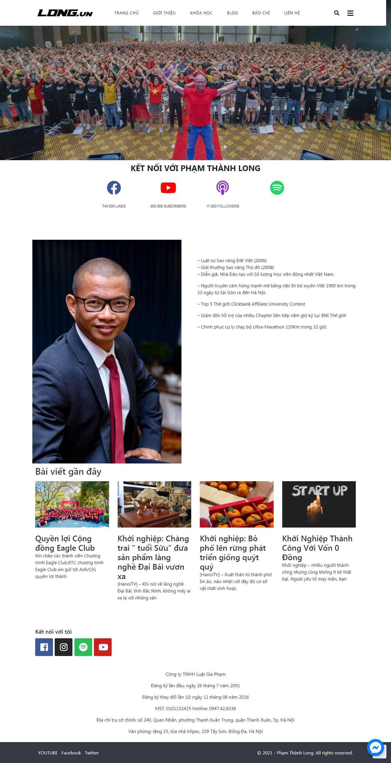 [lichvannien365] Thiết kế Website web người nổi tiếng - longvn