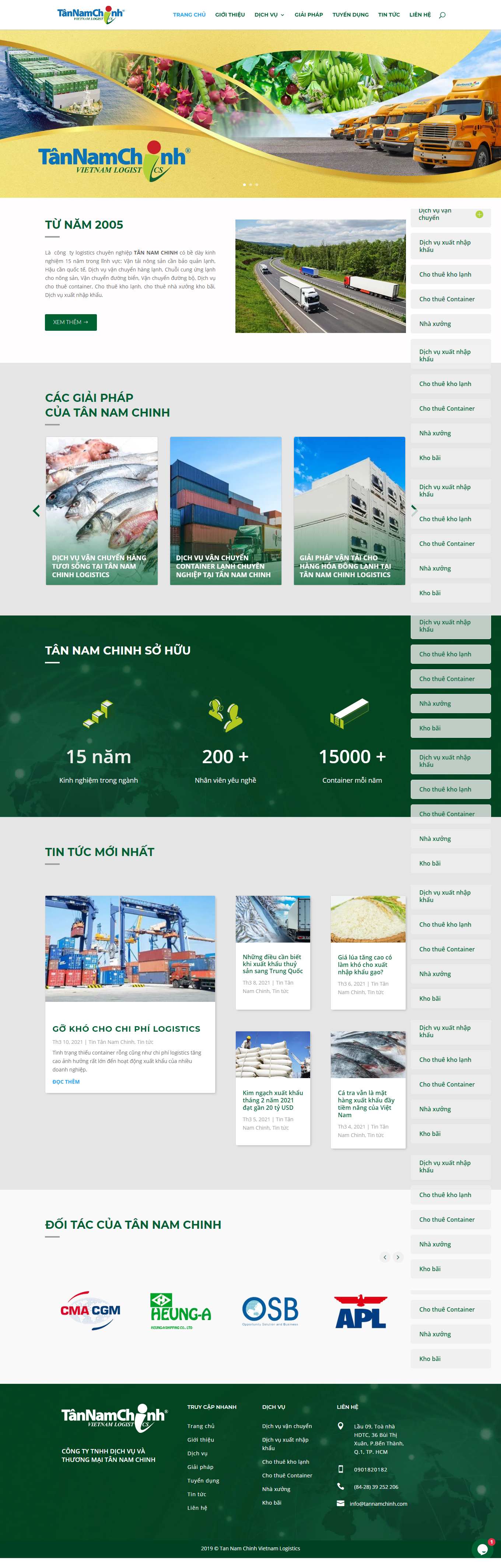 [viethungvn] Thiết kế Website web dịch vụ Logistics - tannamchinhcom