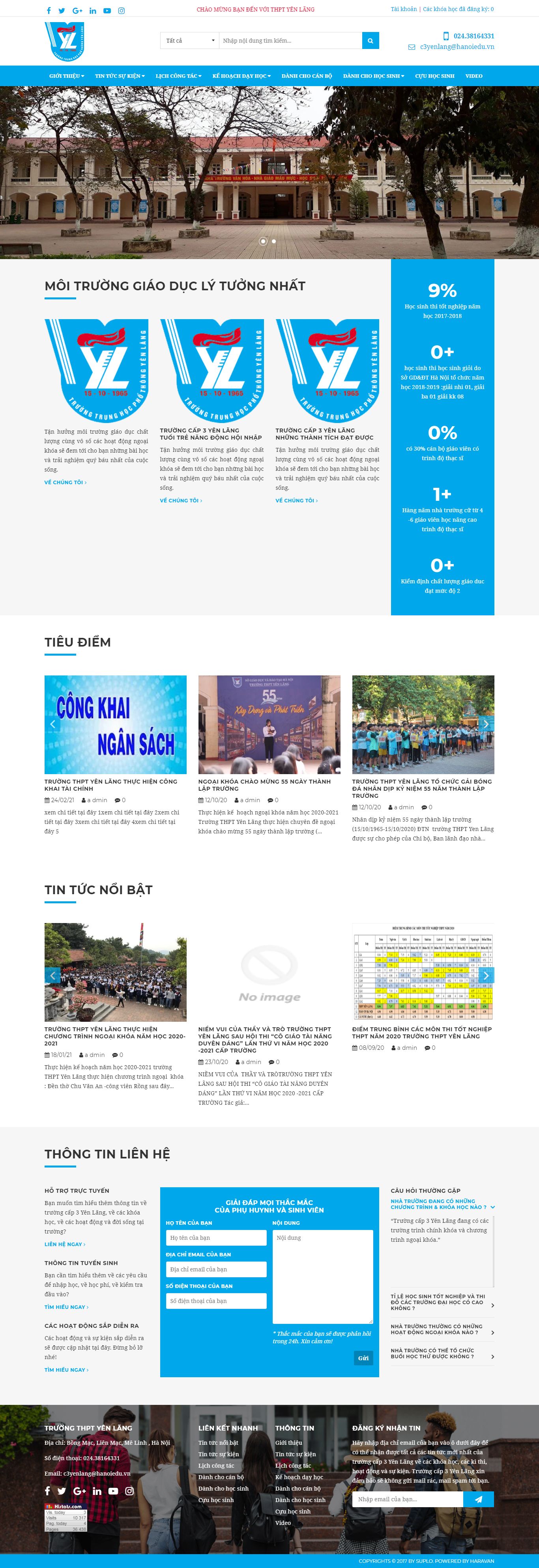 [hup] Thiết kế Website web trường học - c3yenlangeduvn