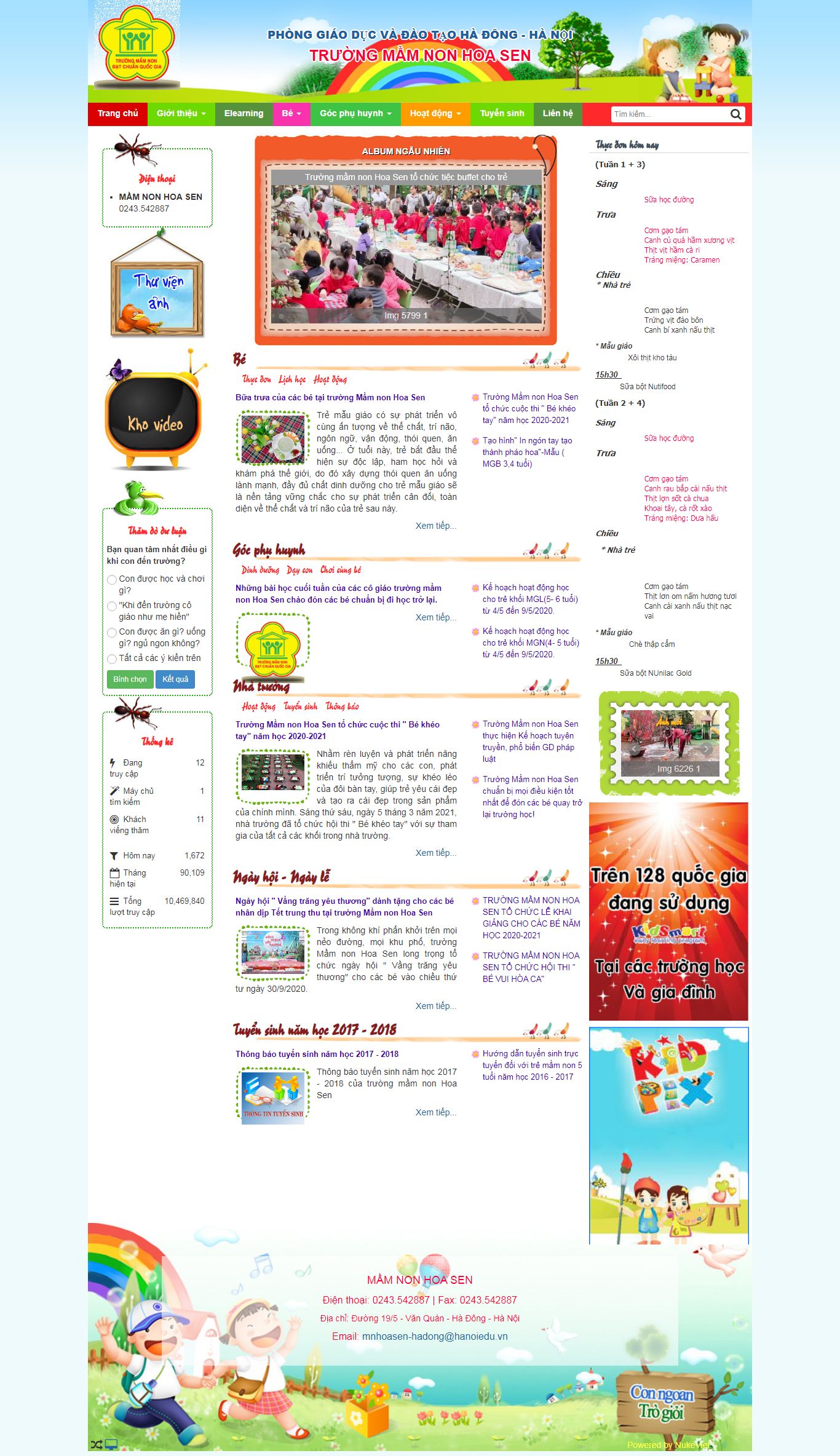 Thiết kế Website web trường mầm non - mnhoasenpgdhadongeduvn