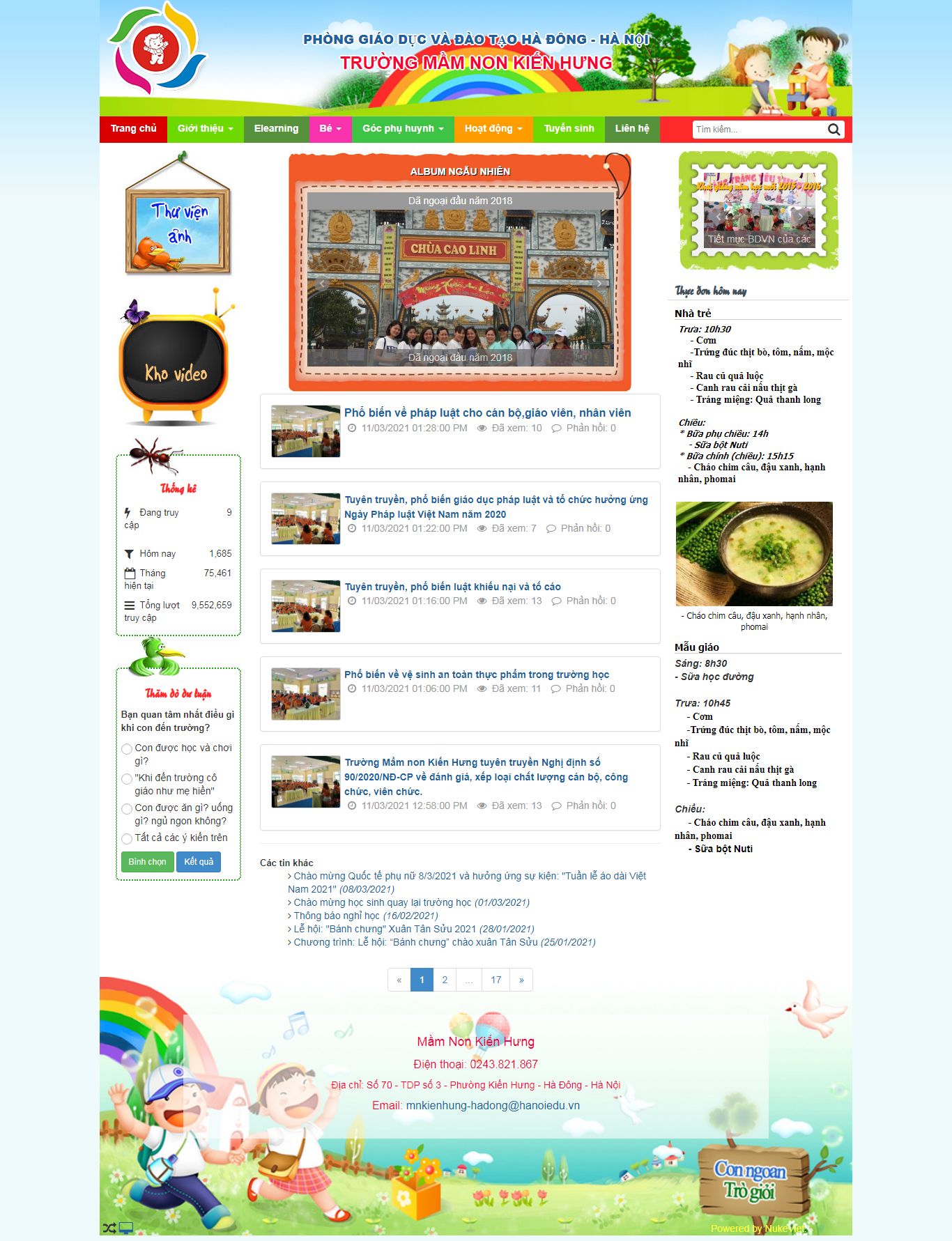 Thiết kế Website web trường mầm non - mnkienhungeduvn