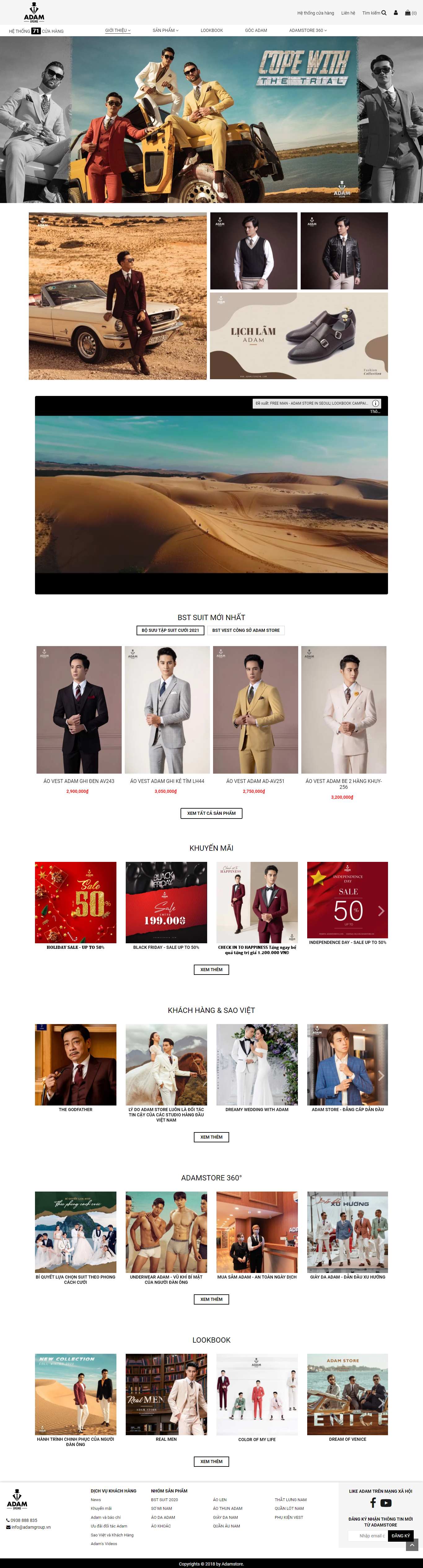 Thiết kế Website web cửa hàng - adamstorevncom