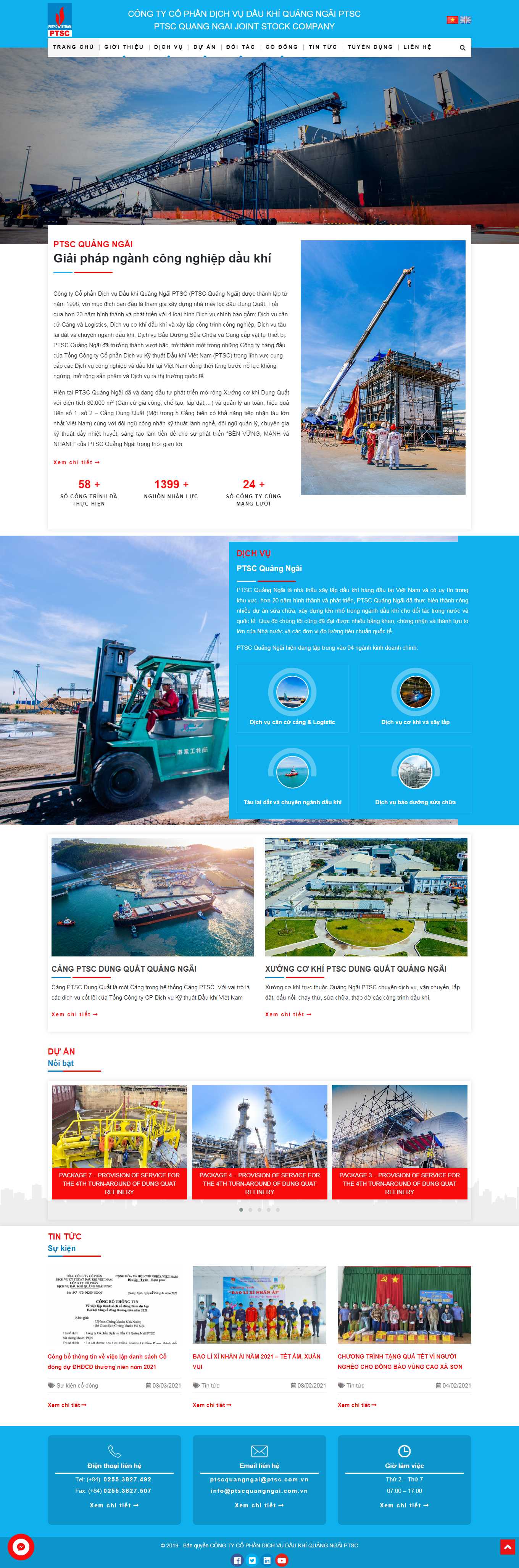[pct] Thiết kế Website web dầu khí - ptscquangngaicomvn