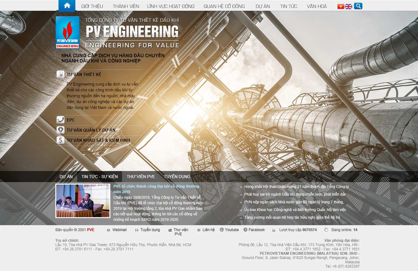 [pct] Thiết kế Website web dầu khí - pvevn