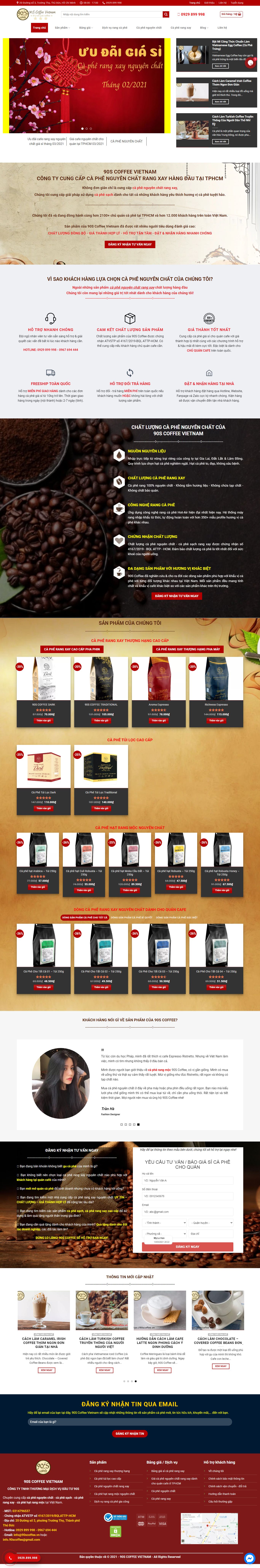 [ecoplace] Thiết kế Website web quán cà fe - 90scoffeevn