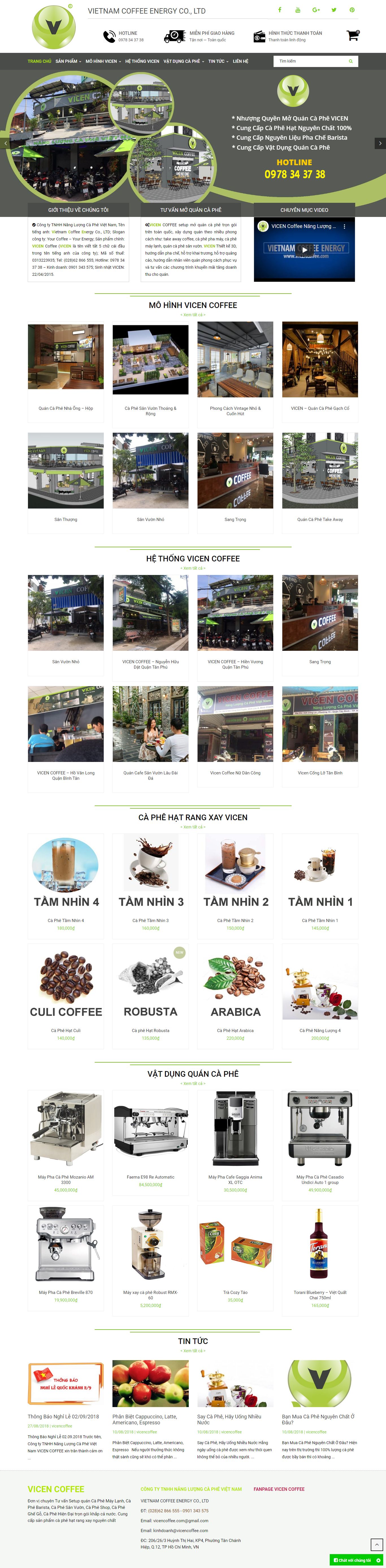 [ecoplace] Thiết kế Website web quán cà fe - vicencoffeecom