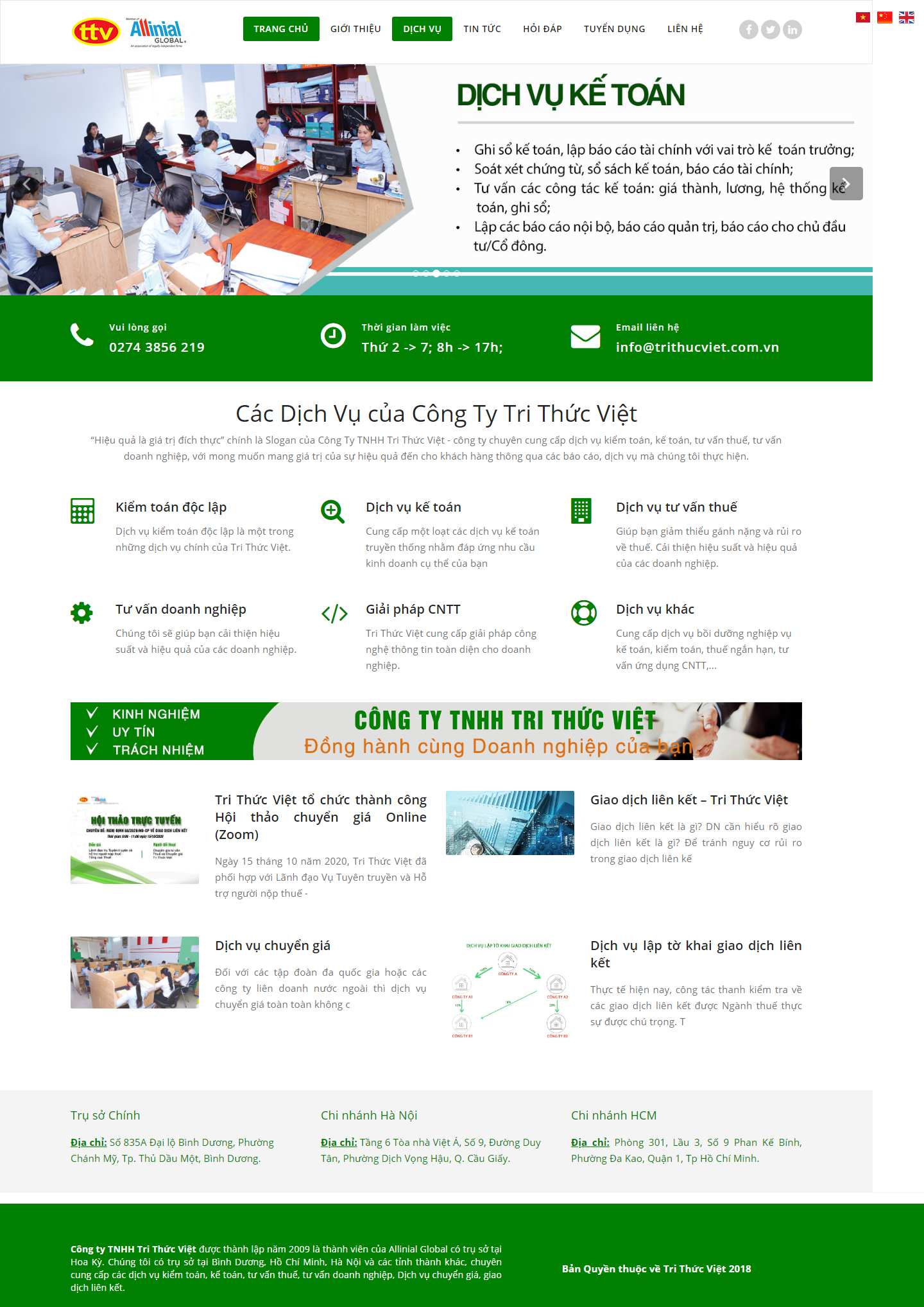 Thiết kế Website web kiểm toán - trithucvietcomvn