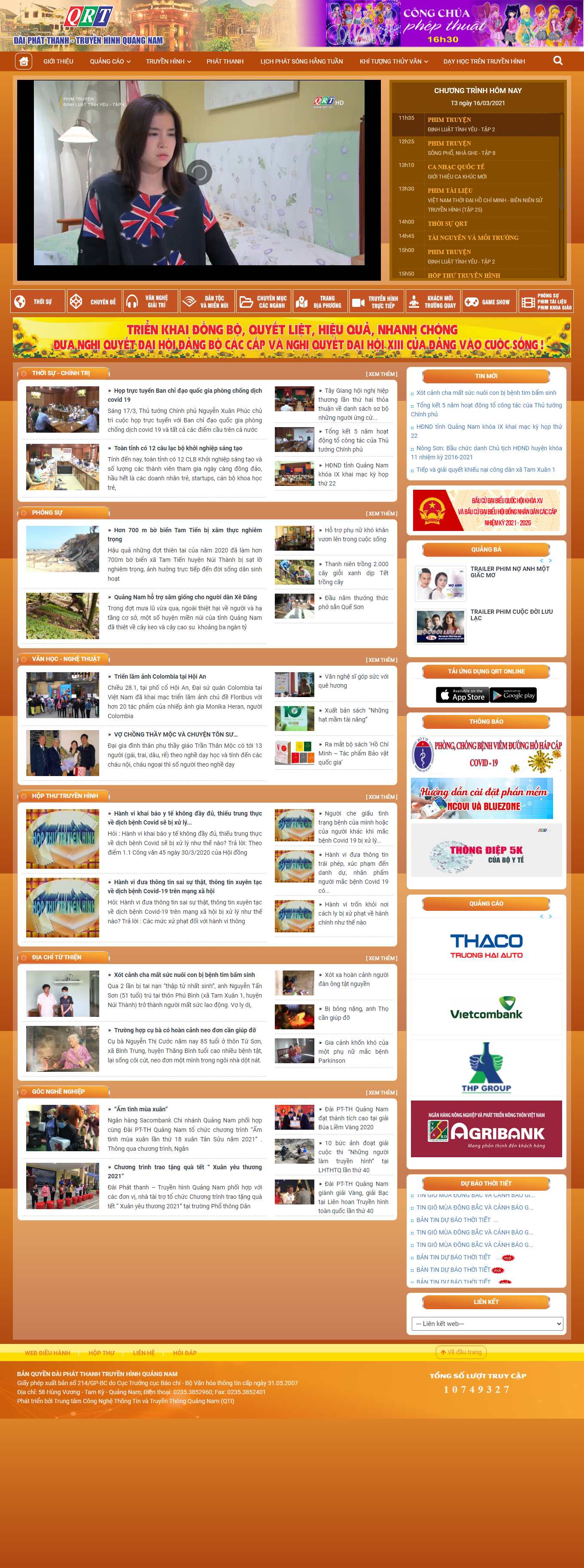 [onme] Thiết kế Website web truyền hình - qrtvn
