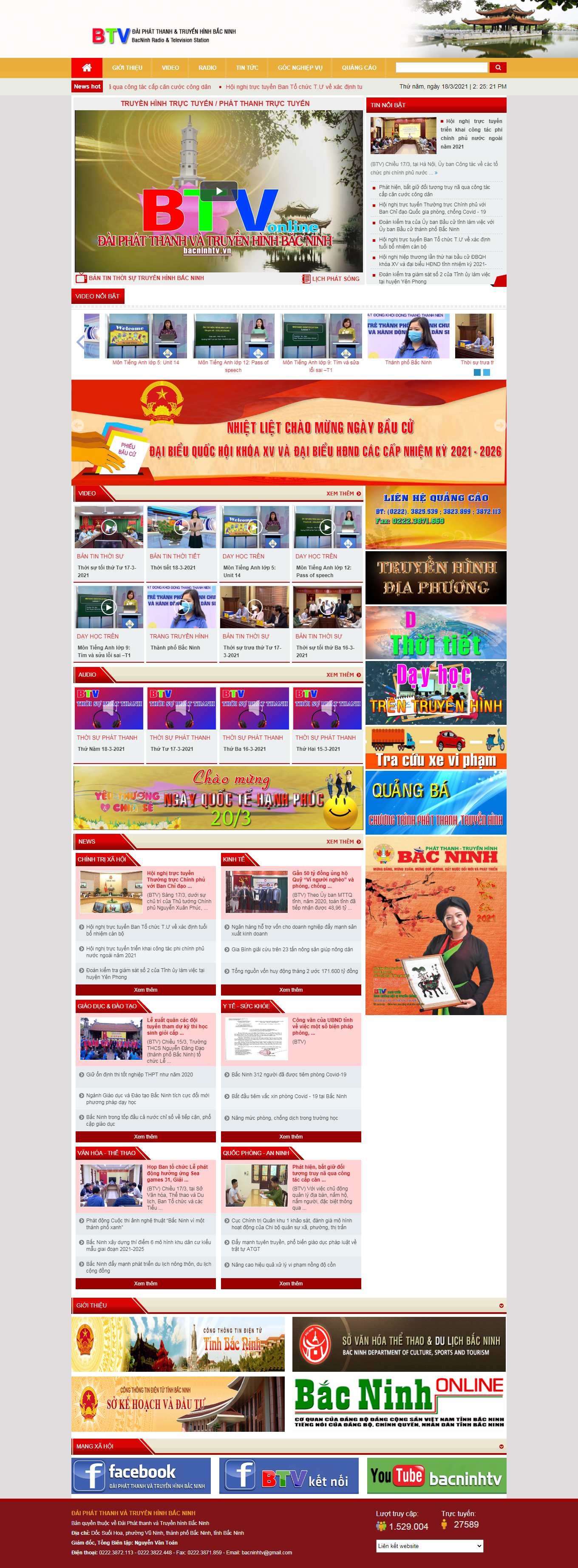 [onme] Thiết kế Website web truyền hình - bacninhtvvn