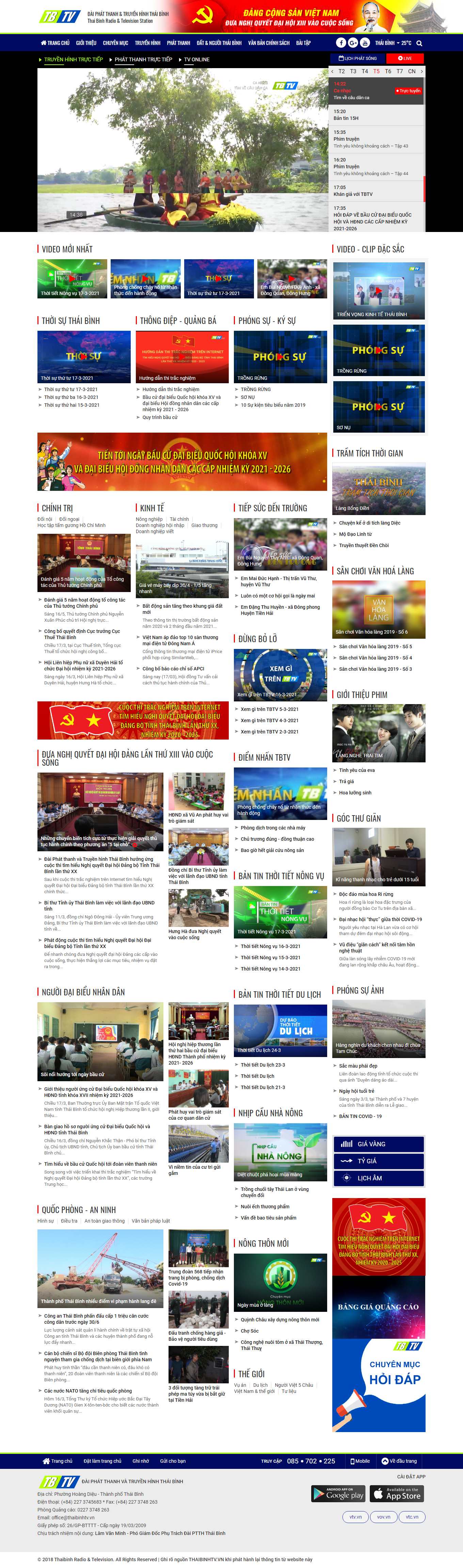 [onme] Thiết kế Website web truyền hình - thaibinhtvvn