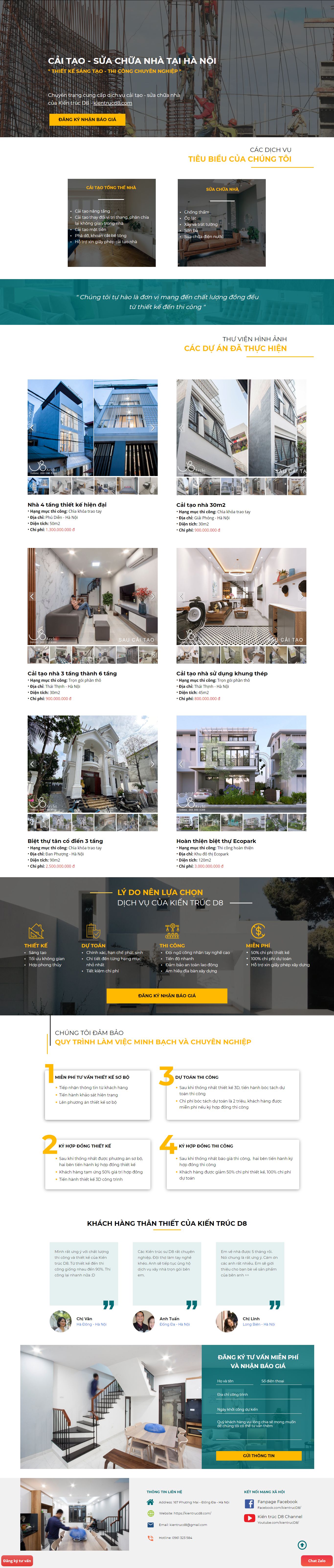 Thiết kế Website web sửa nhà trọn gói - caitaonhakientrucd8com