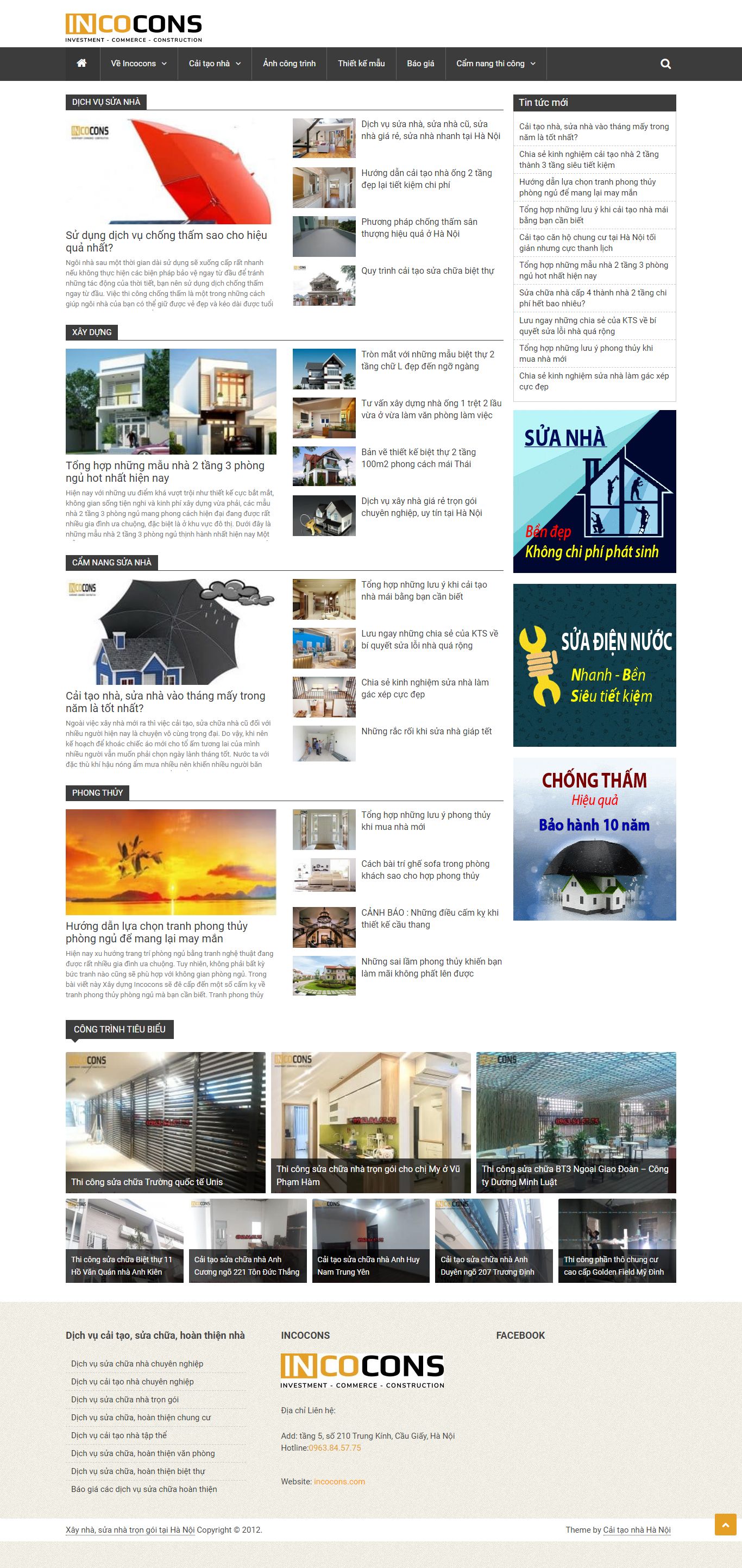 Thiết kế Website web sửa nhà trọn gói - incoconscom