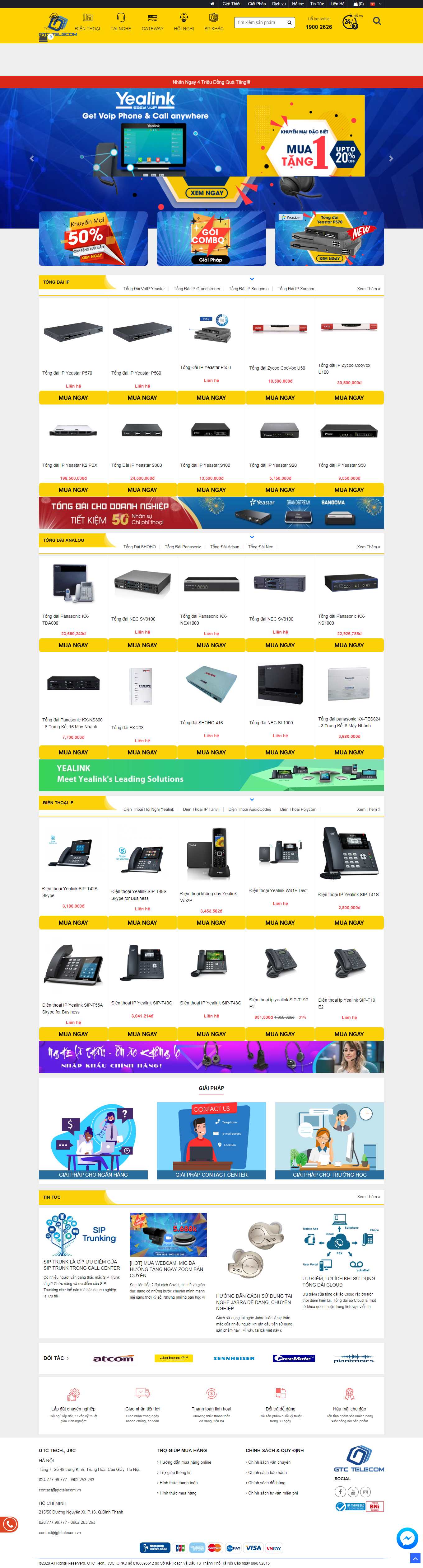 [tongdai] Thiết kế Website web lắp đặt tổng đài - gtctelecomvn