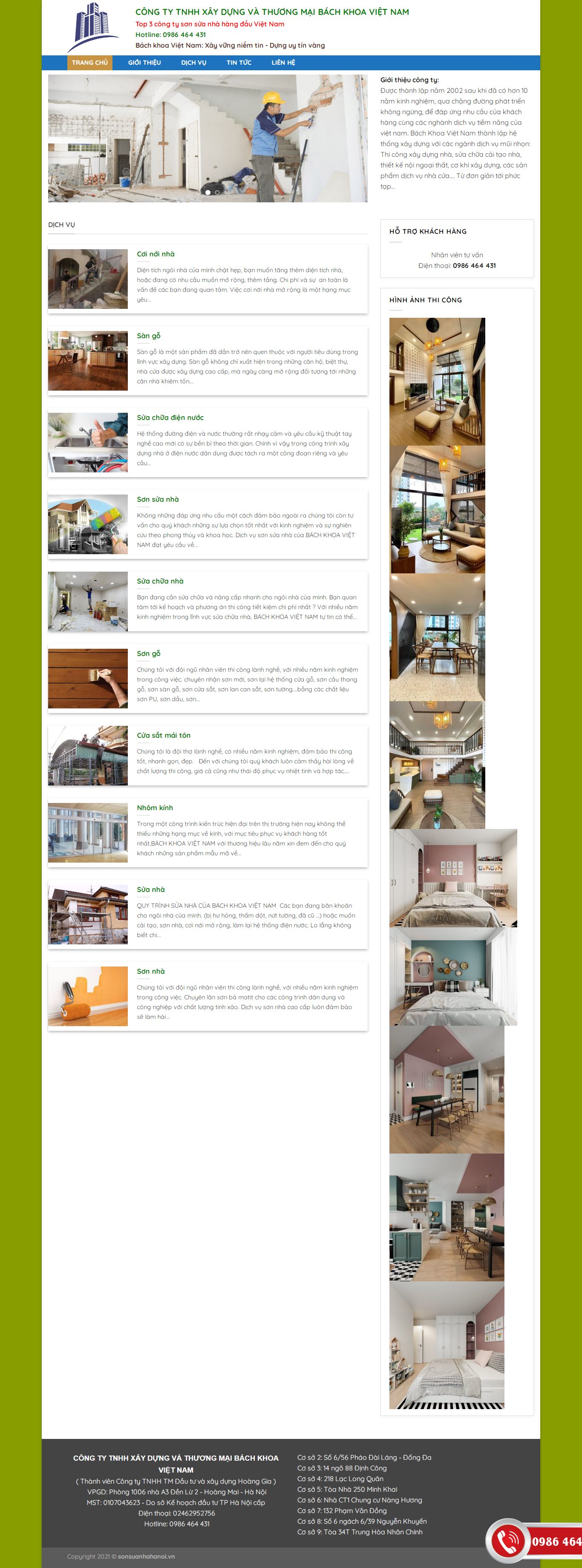 Thiết kế Website web sửa nhà trọn gói - sonsuanhahanoivn