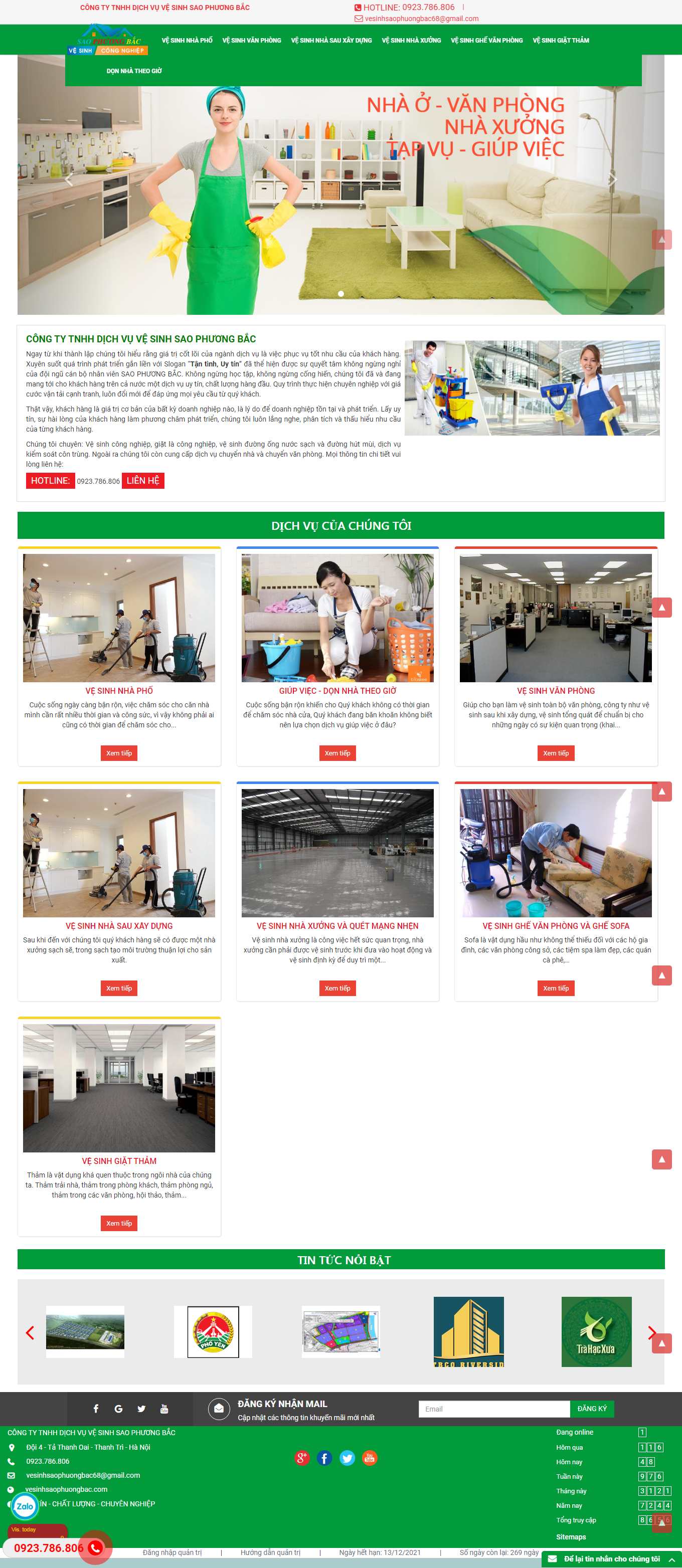 [giupviecnhahcm] Thiết kế Website web dịch vụ giúp việc - vesinhsaophuongbaccom