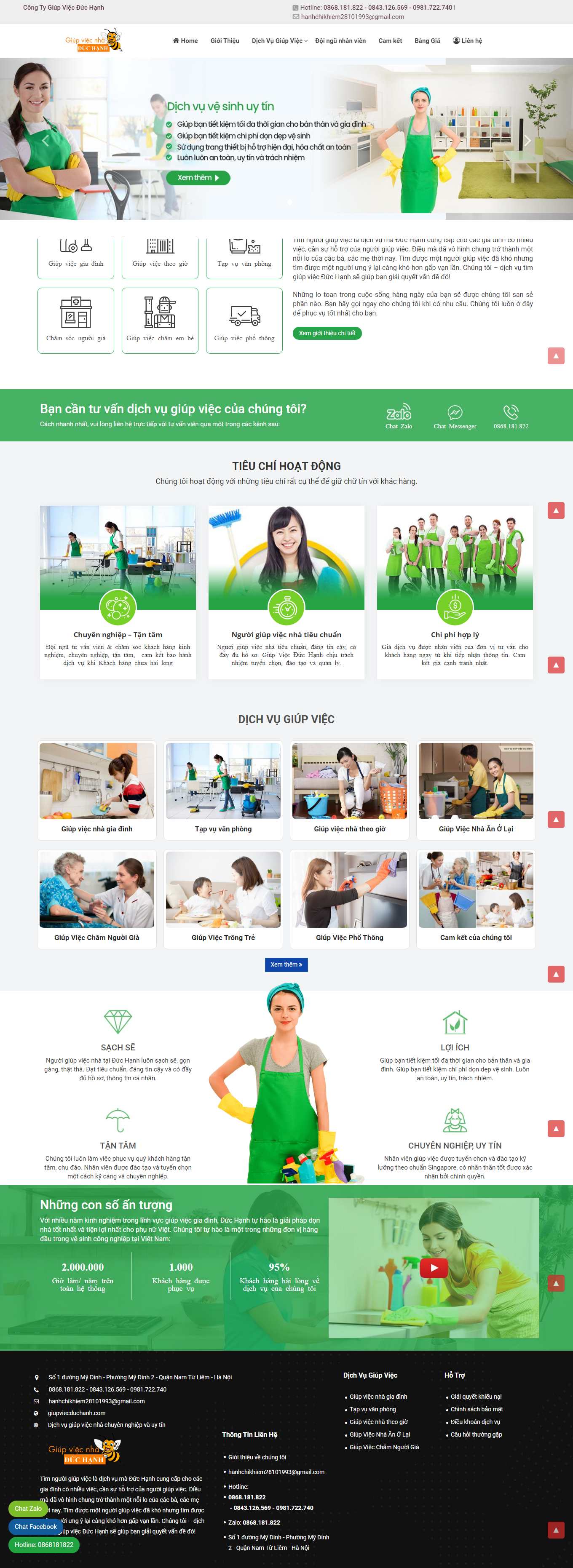 [giupviecnhahcm] Thiết kế Website web dịch vụ giúp việc - giupviecduchanhcom