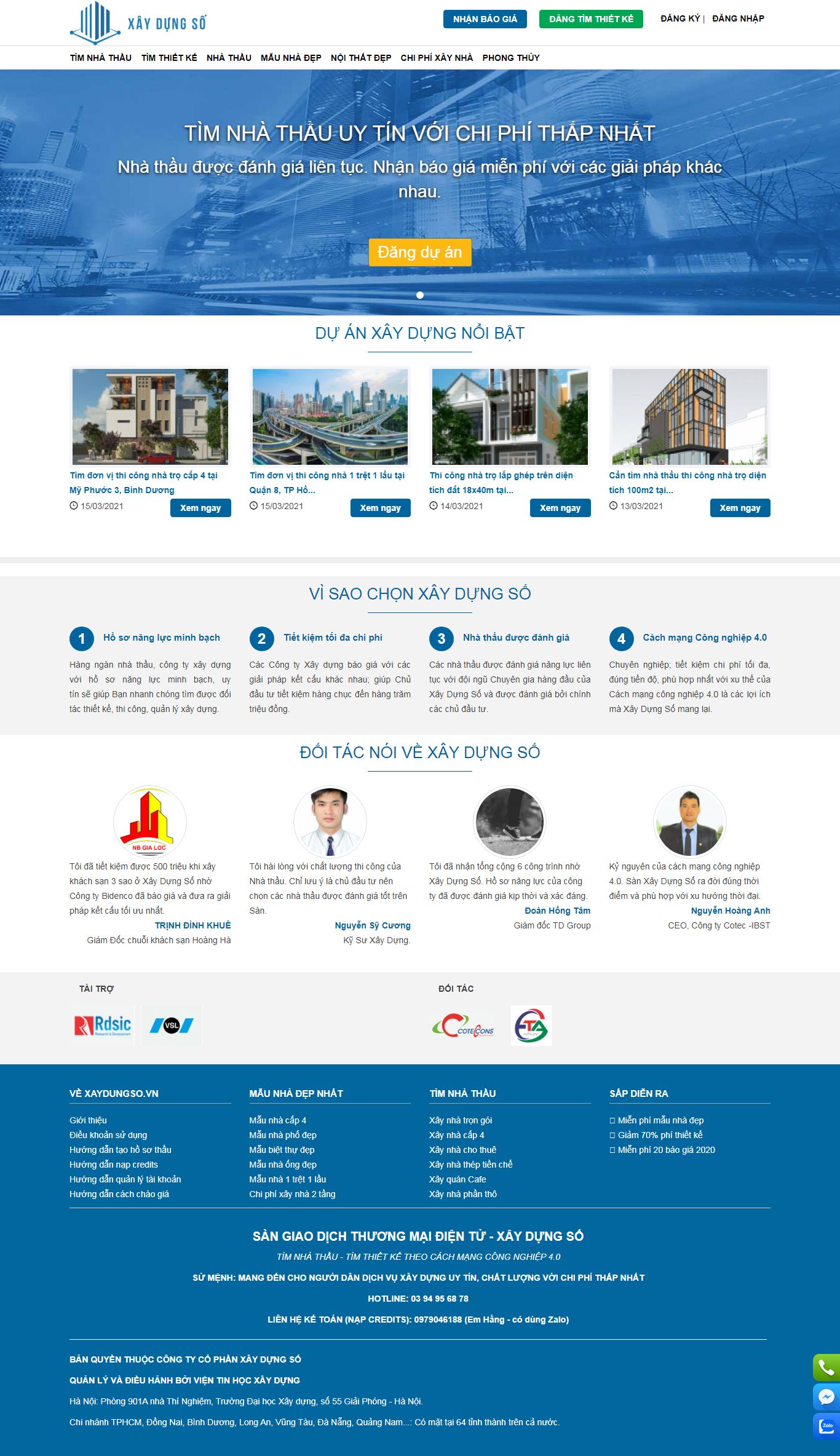 Thiết kế Website web sửa nhà trọn gói - xaydungsovn