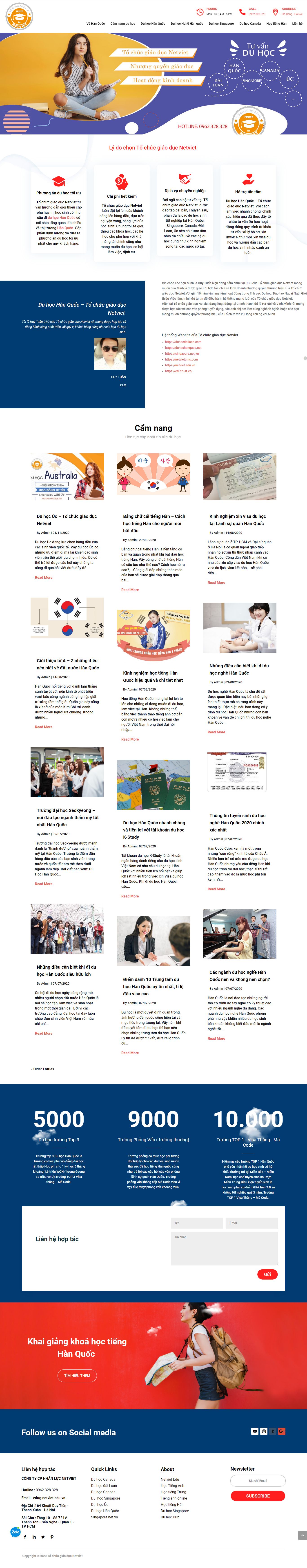 [xuatkhaulaodonghangdau] Thiết kế Website web du học hàn quốc - duhochanquocnet