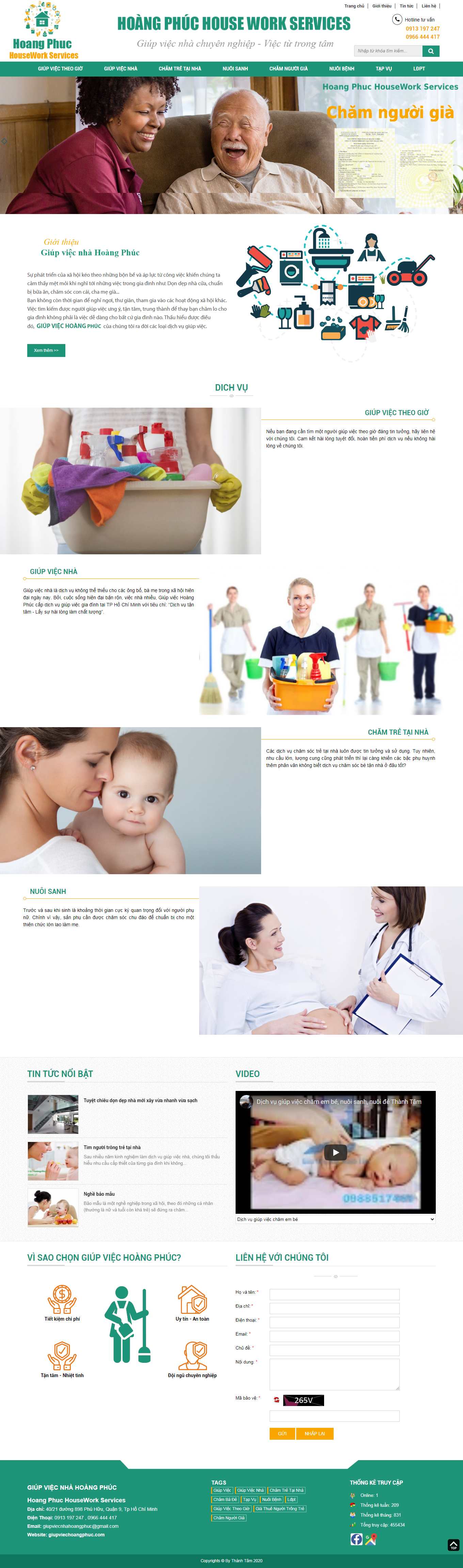 [giupviecnhahcm] Thiết kế Website web dịch vụ giúp việc - giupviechoangphuccom