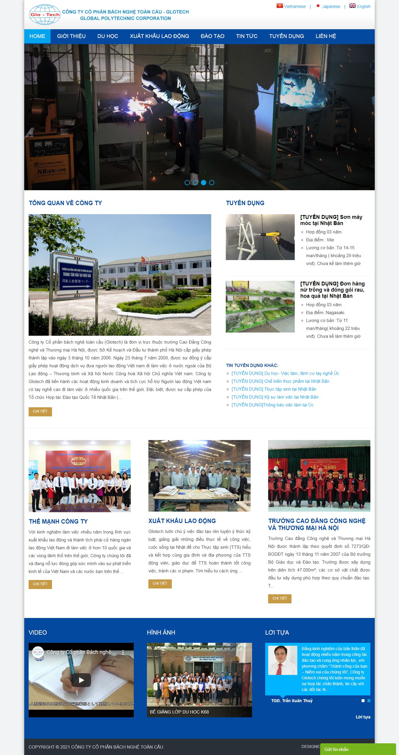 [xuatkhaulaodonghangdau] Thiết kế Website web du học hàn quốc - glotechcomvn