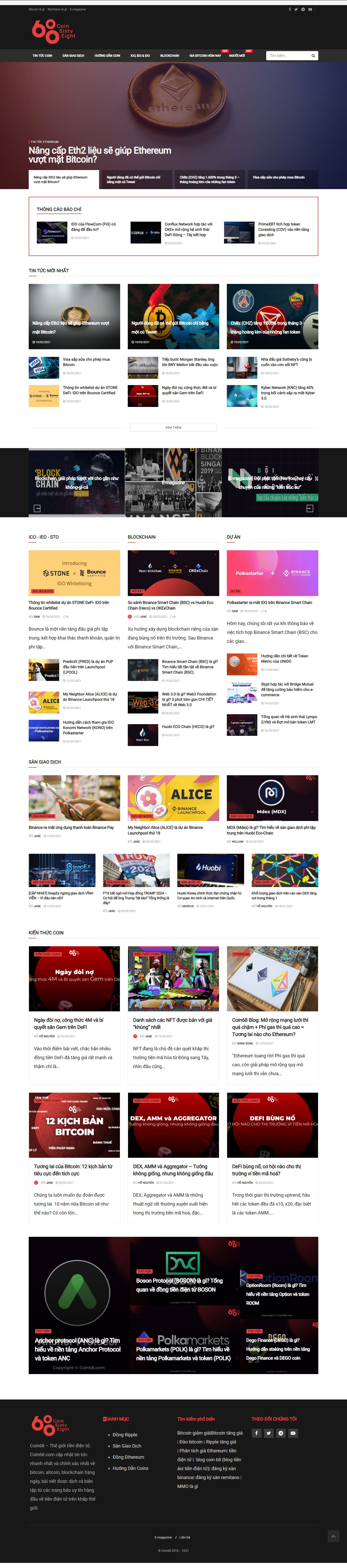 [tapchicoin24h] Thiết kế Website web sàn giao dịch - coin68com