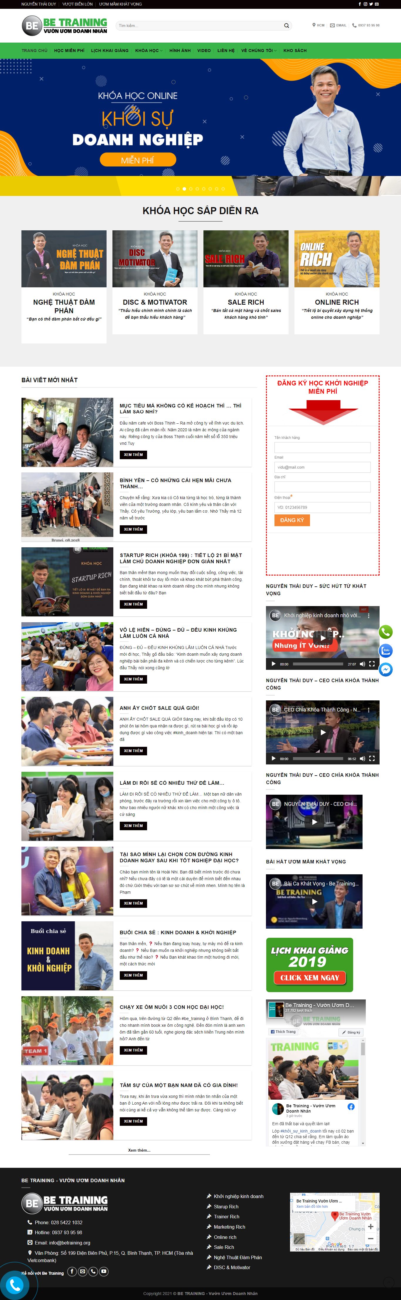[khoinghiepsangtao] Thiết kế Website web khởi nghiệp - betrainingorg