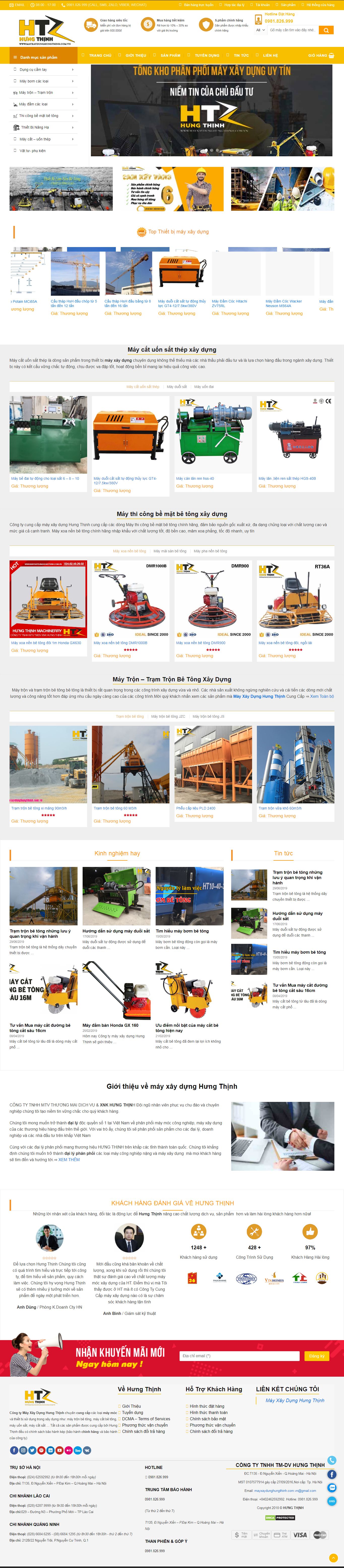 Thiết kế Website web máy trộn bê tông - mayxaydunghungthinhcomvn