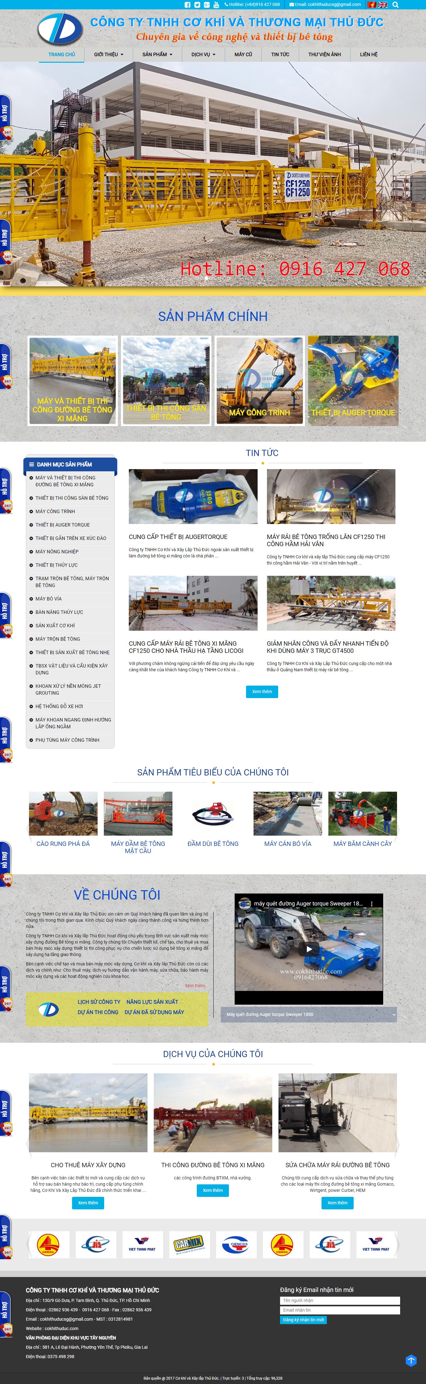 Thiết kế Website web máy trộn bê tông - cokhithuduccom