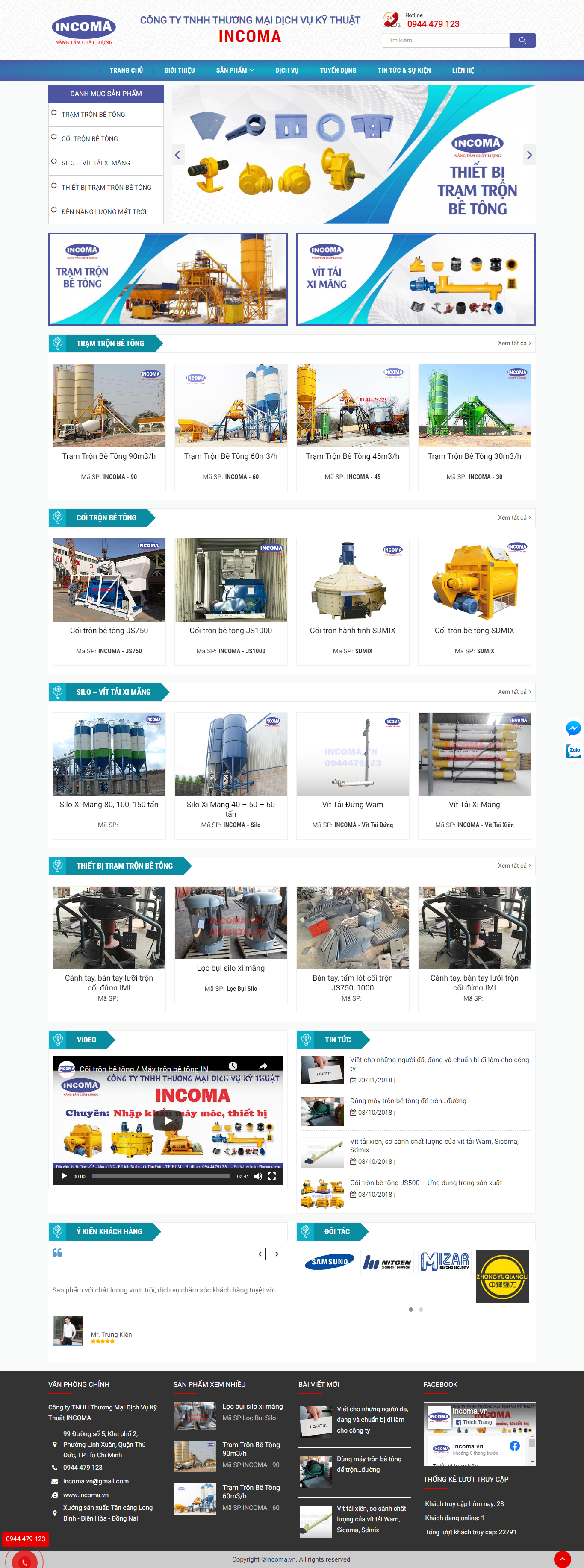 Thiết kế Website web máy trộn bê tông - incomavn