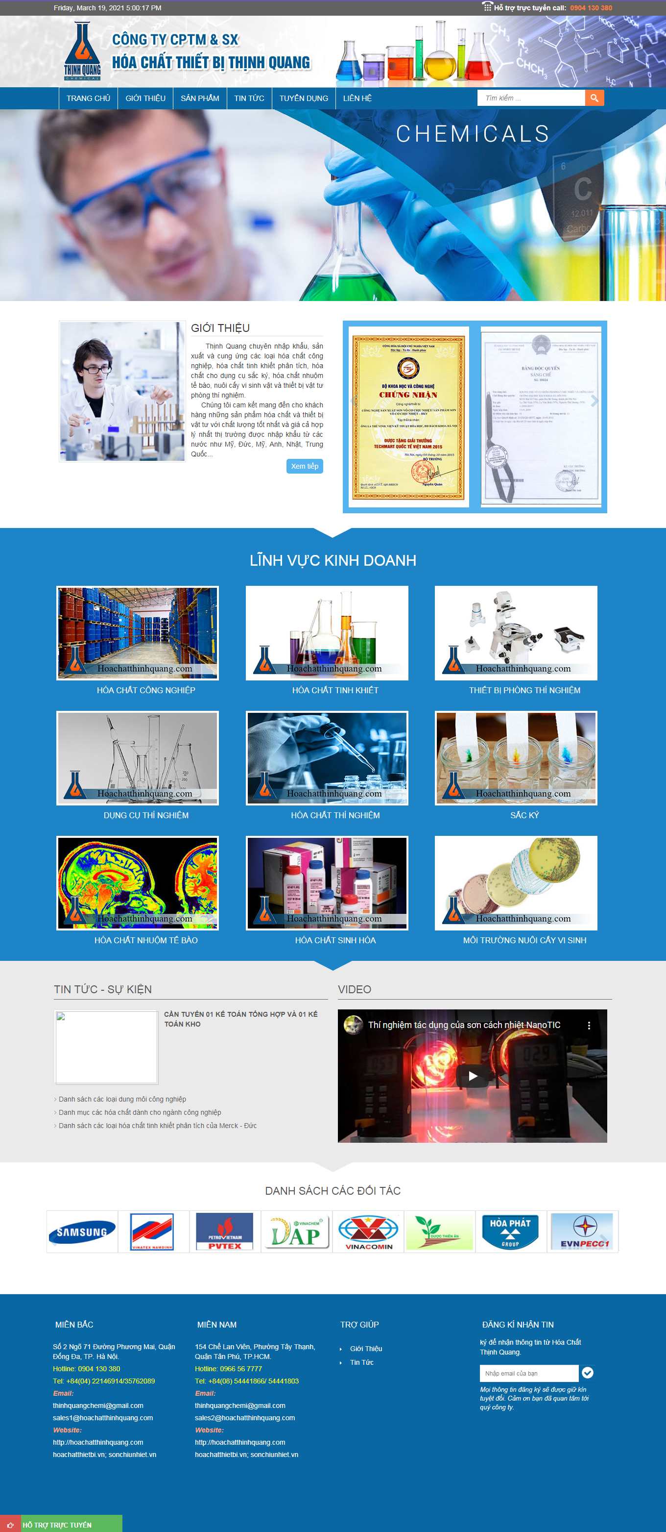 Thiết kế Website web Canh cam - hoachatthinhquangcom