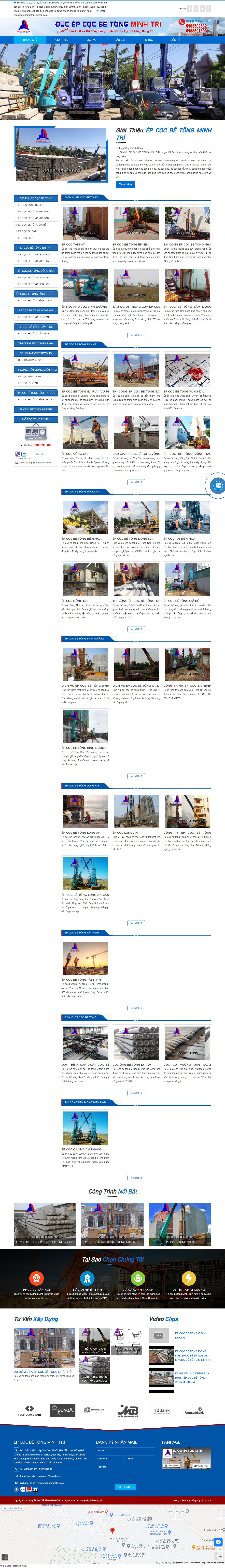 Thiết kế Website web ép cọc bê tông - epcocbetongminhtricom