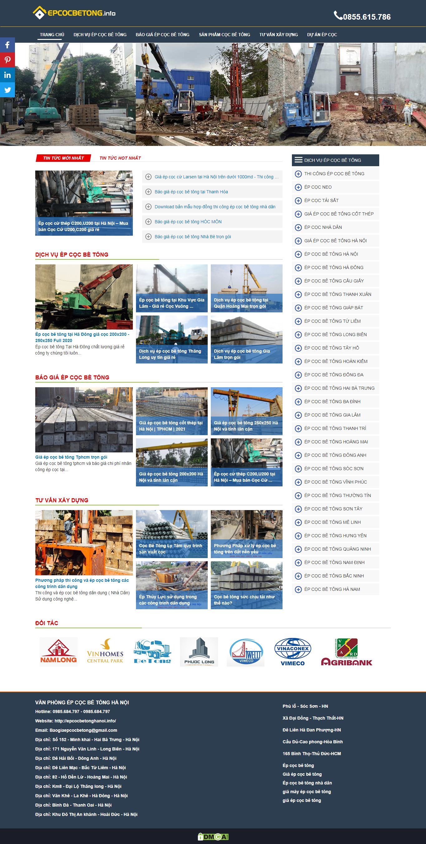 Thiết kế Website web ép cọc bê tông - epcocbetonghanoiinfo