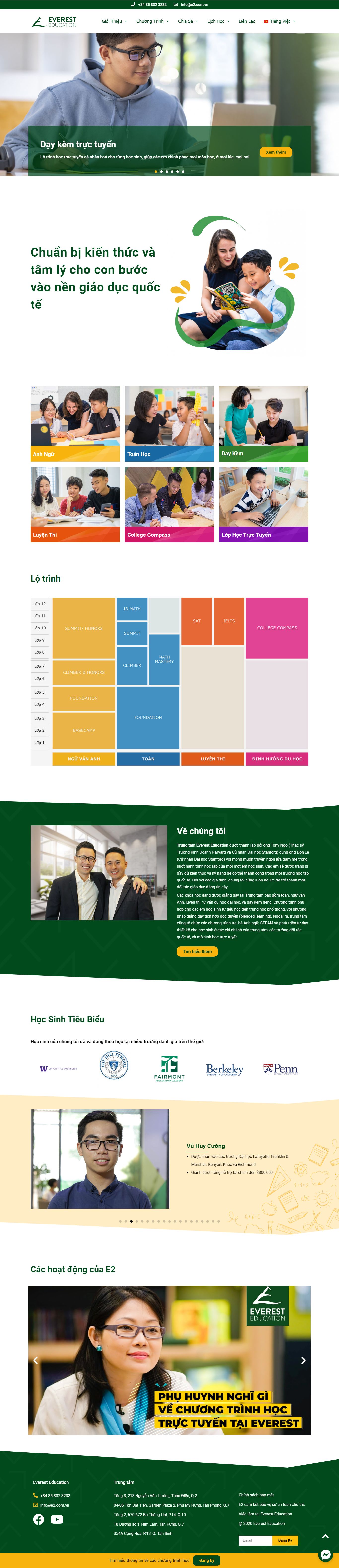 Thiết kế Website web học online - e2comvn