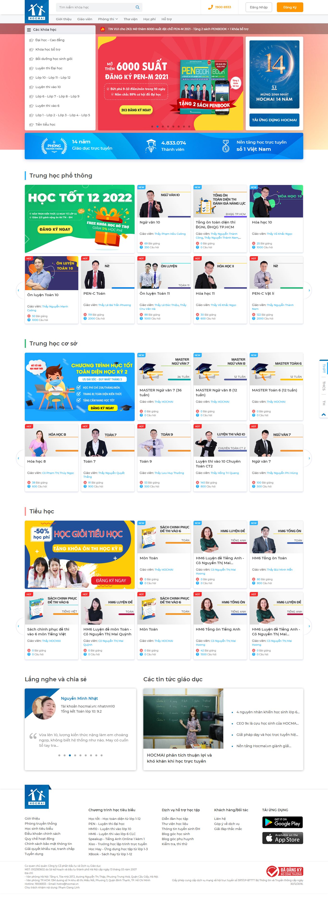 Thiết kế Website web học online - hocmaivn