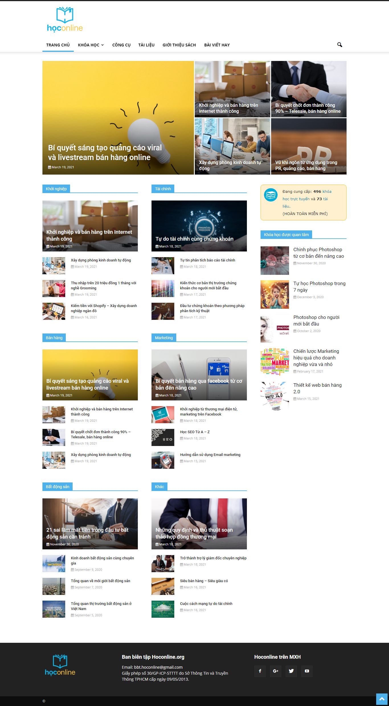Thiết kế Website web học online - hoconlineorg