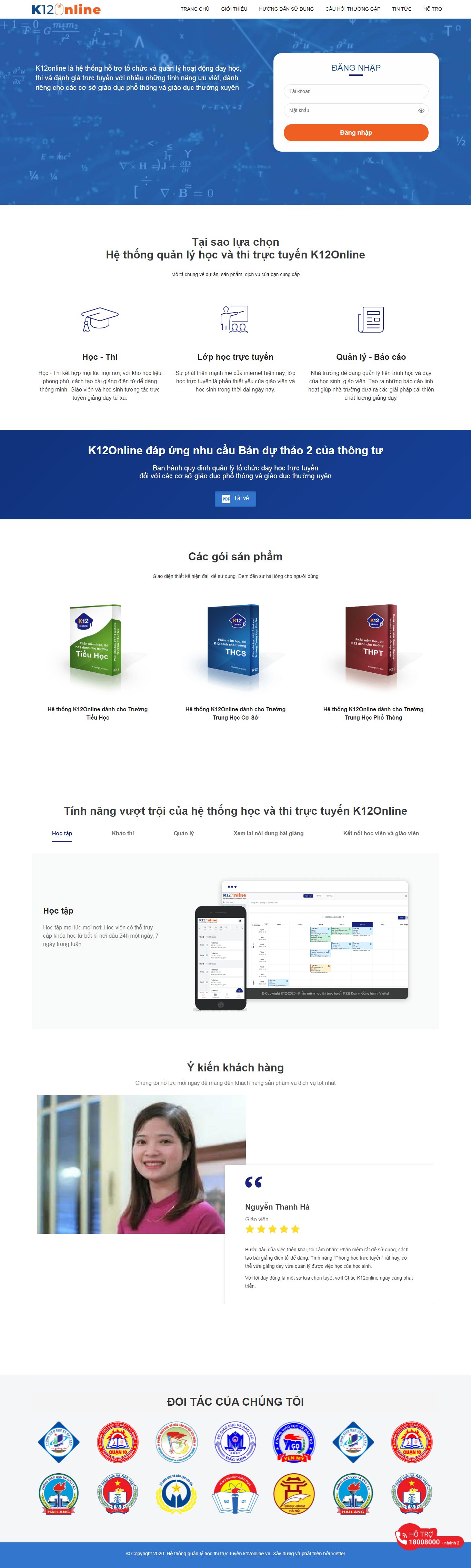 Thiết kế Website web học online - k12onlinevn