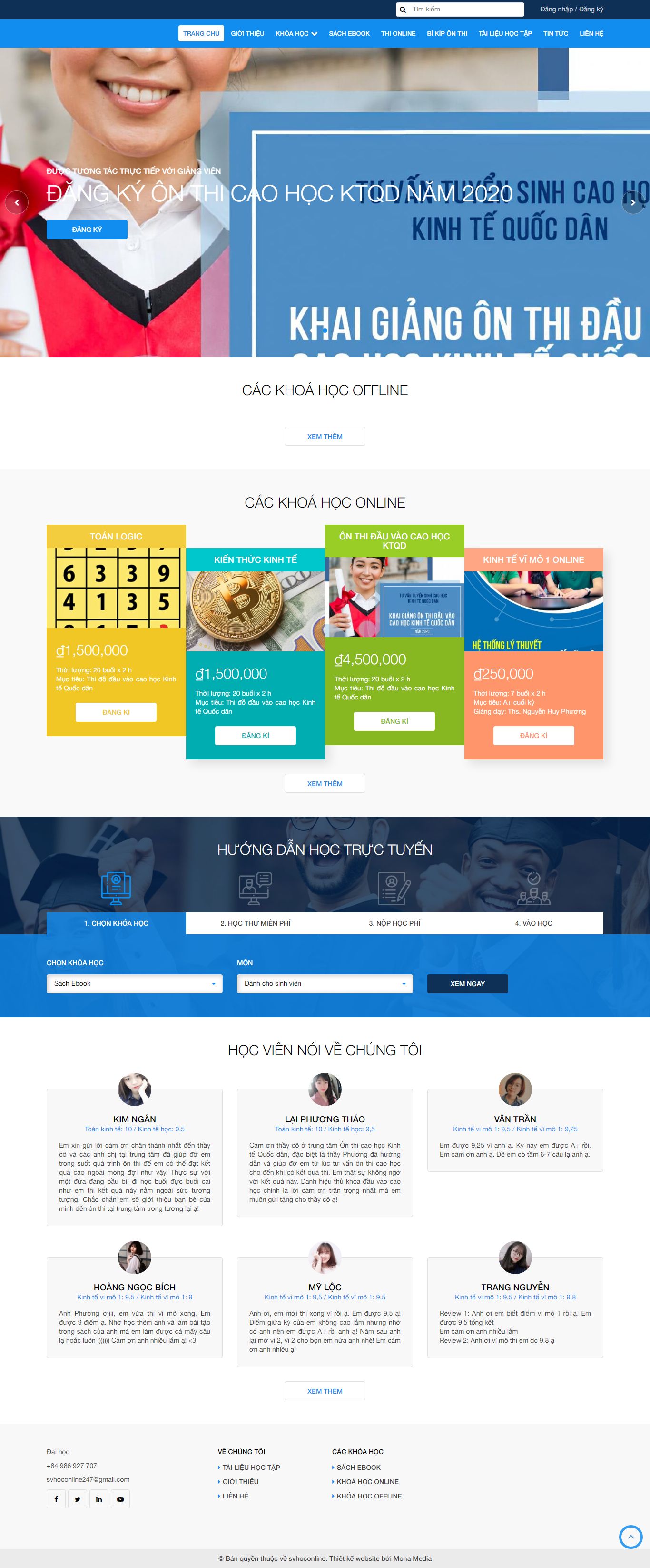 Thiết kế Website web học online - svhoconlinecom