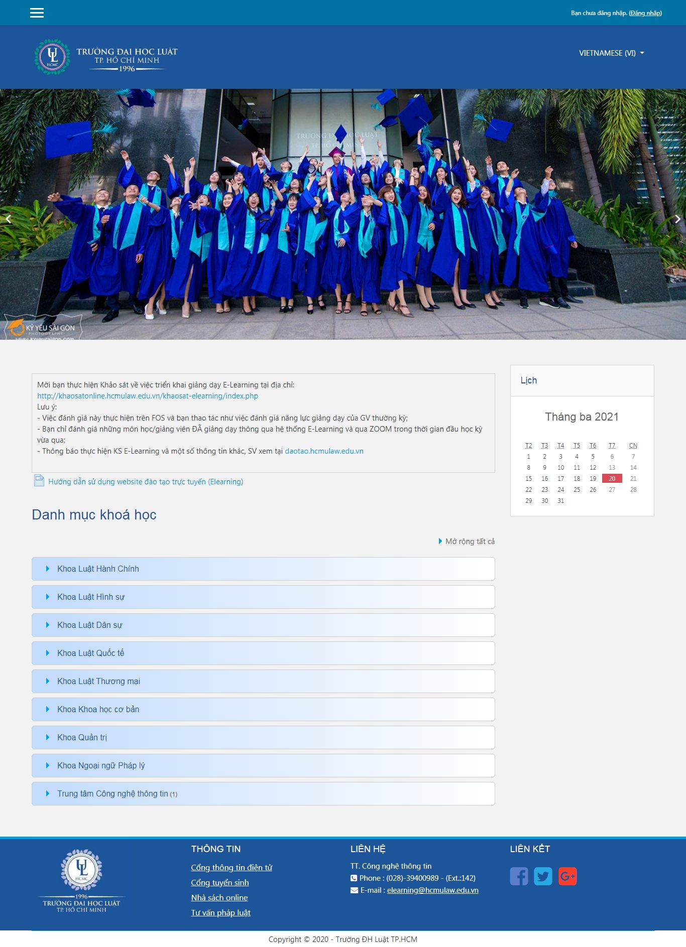 Thiết kế Website web học online - elearningulhcmceduvn