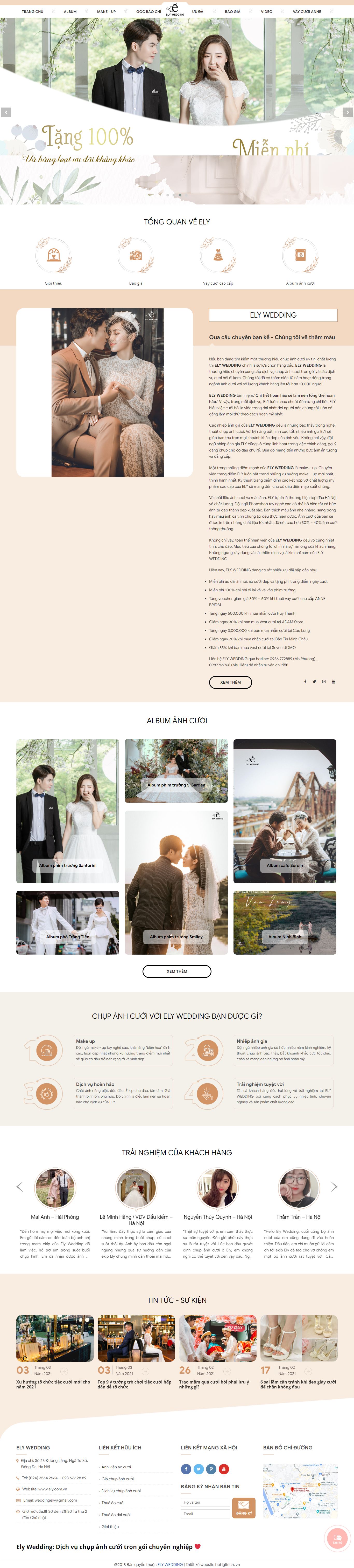 Thiết kế Website web Nhà hàng tiệc cưới - elycomvn