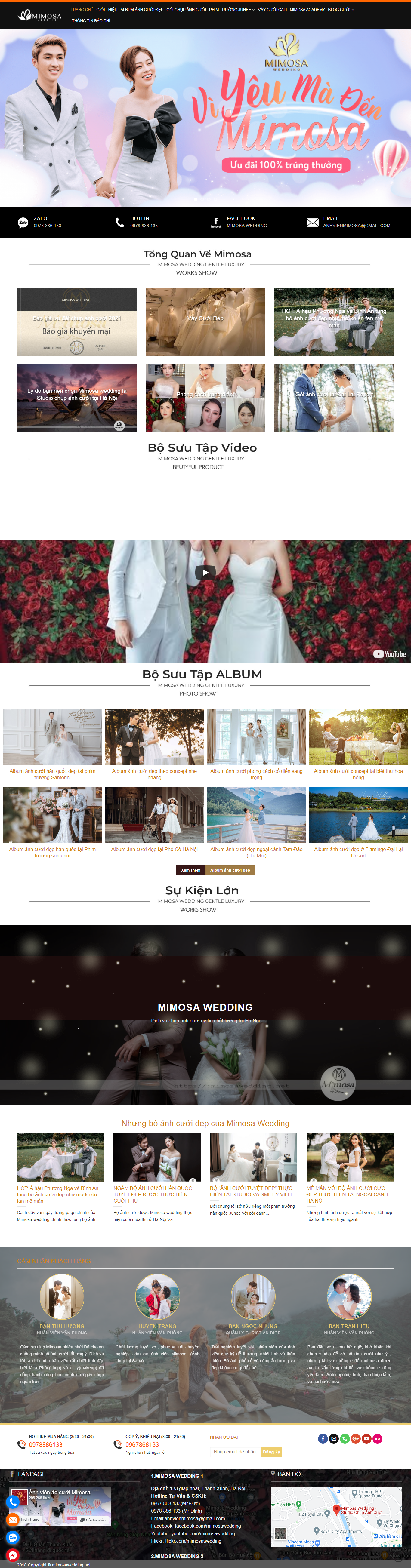 Thiết kế Website web Nhà hàng tiệc cưới - mimosaweddingnet