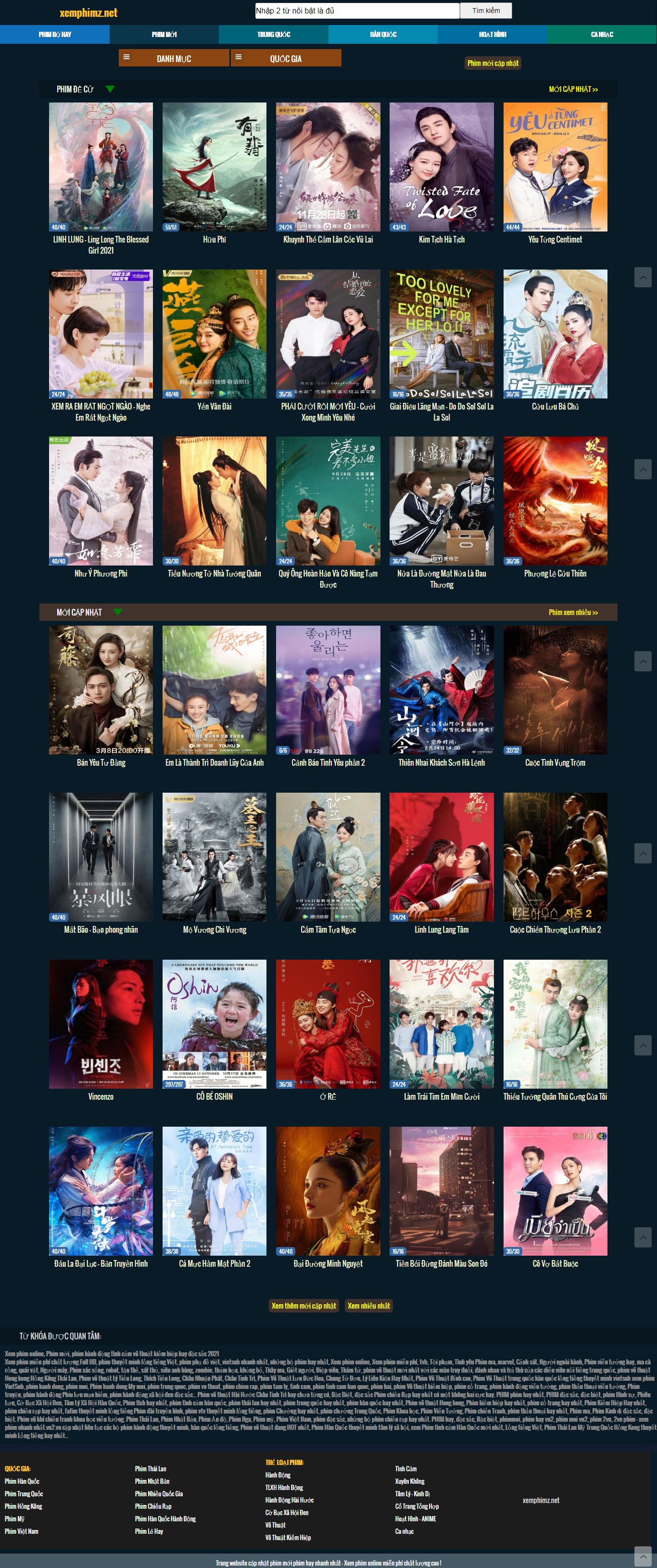 Thiết kế Website web Phim mới - xemphimznet