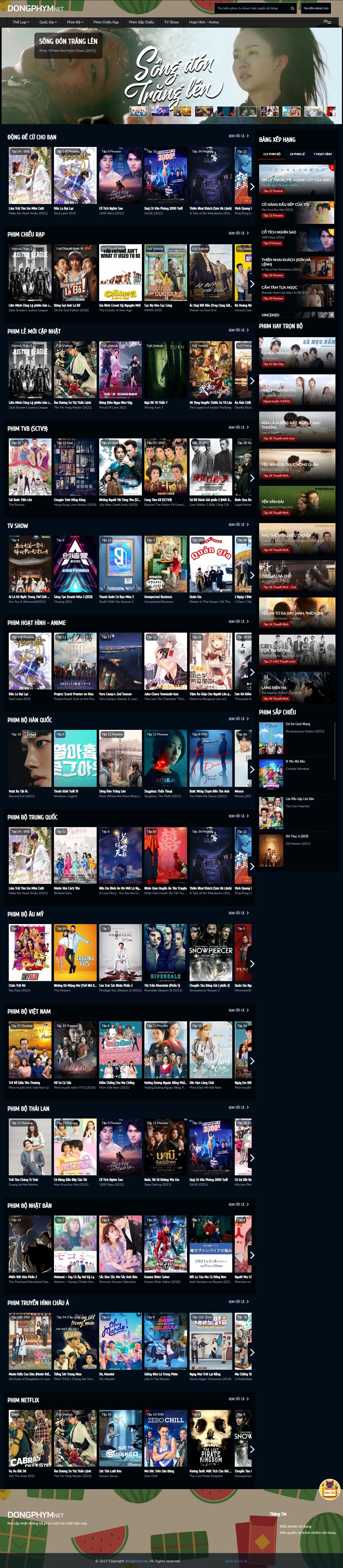 Thiết kế Website web Phim mới - dongphymnet