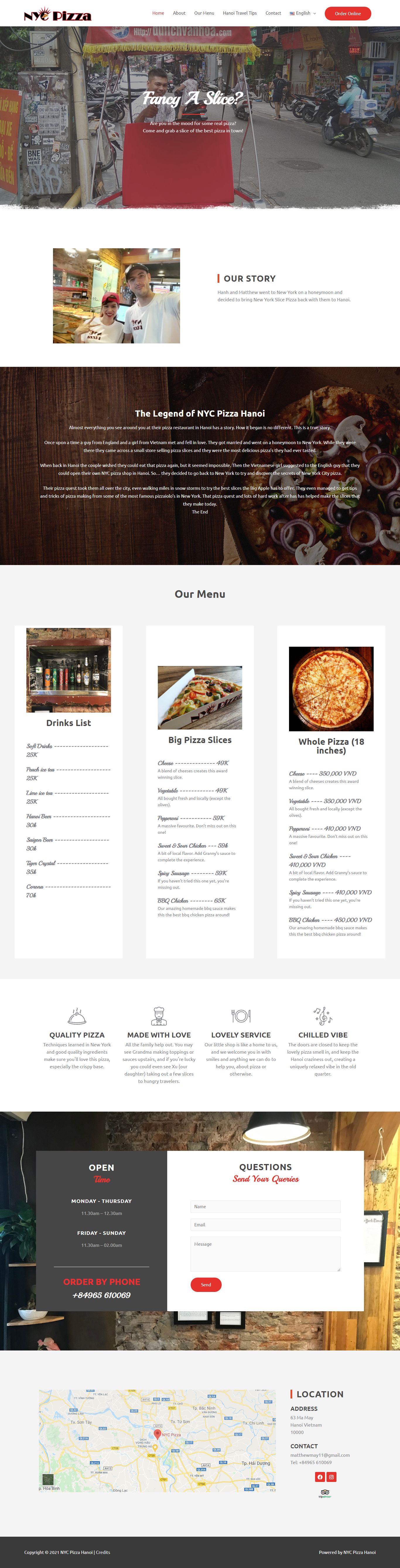 Thiết kế Website web Nhà hàng tiệc cưới - nycpizzahanoicom