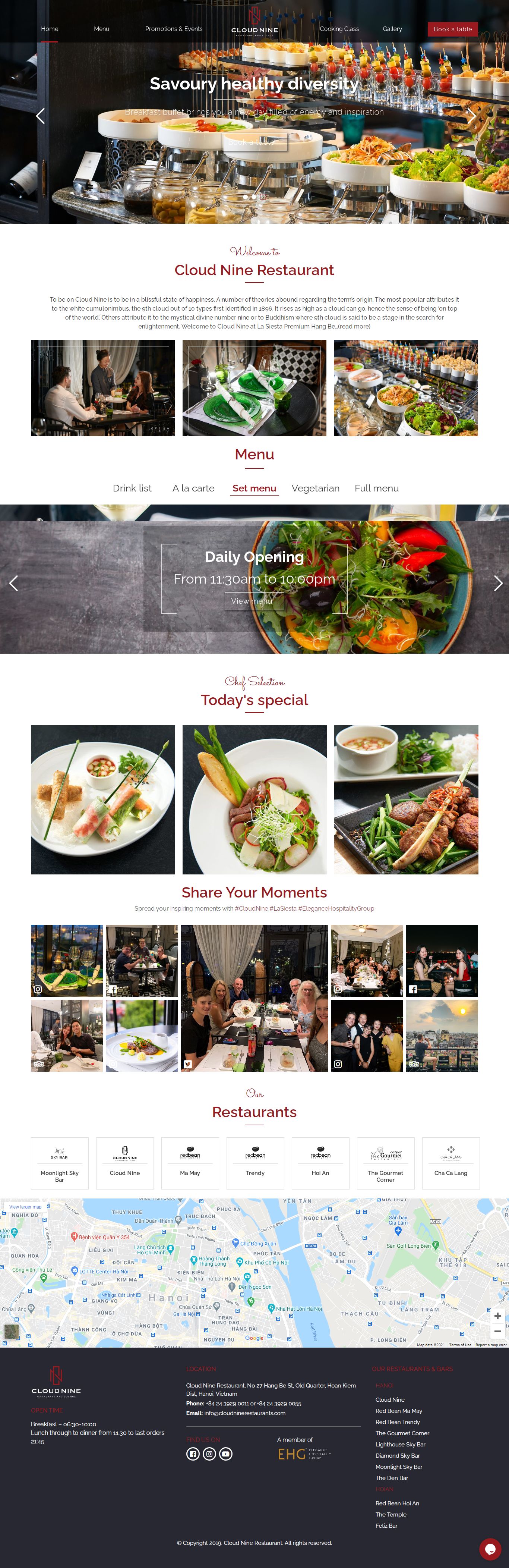 Thiết kế Website web Nhà hàng tiệc cưới - cloudninerestaurantscom