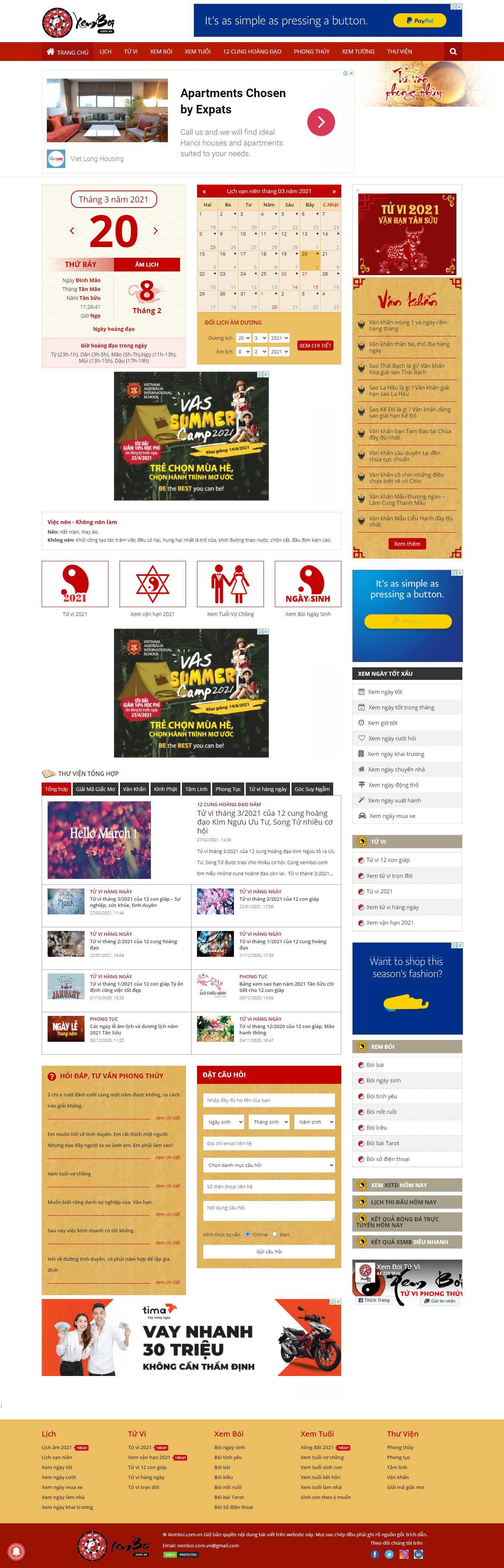 Thiết kế Website web Xem bói - xemboicomvn