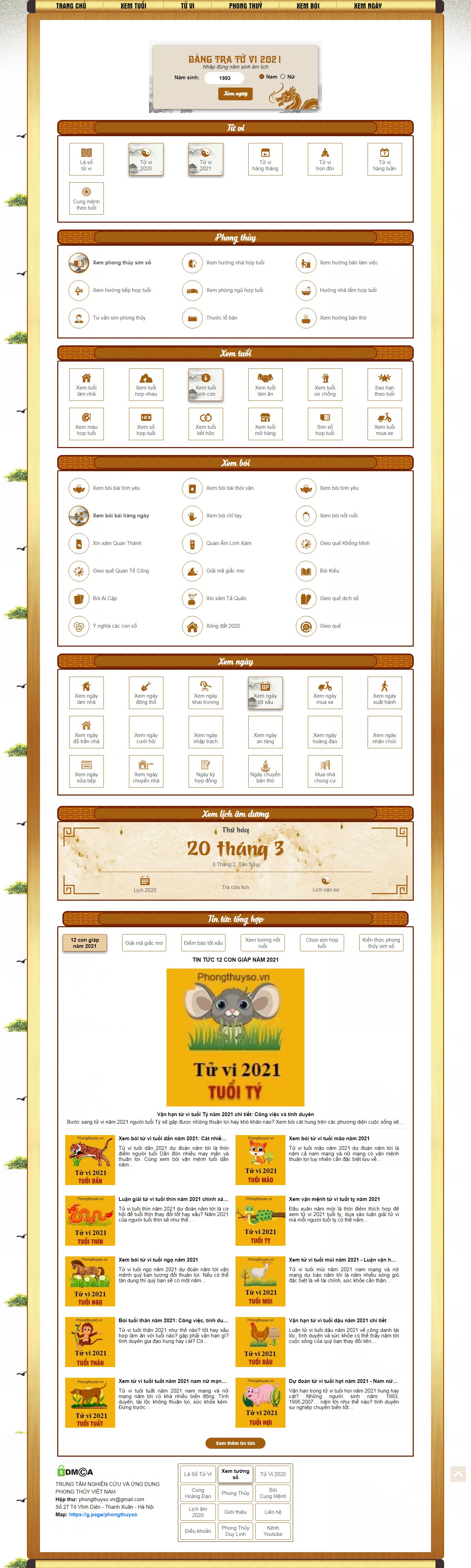Thiết kế Website web Xem bói - phongthuysovn
