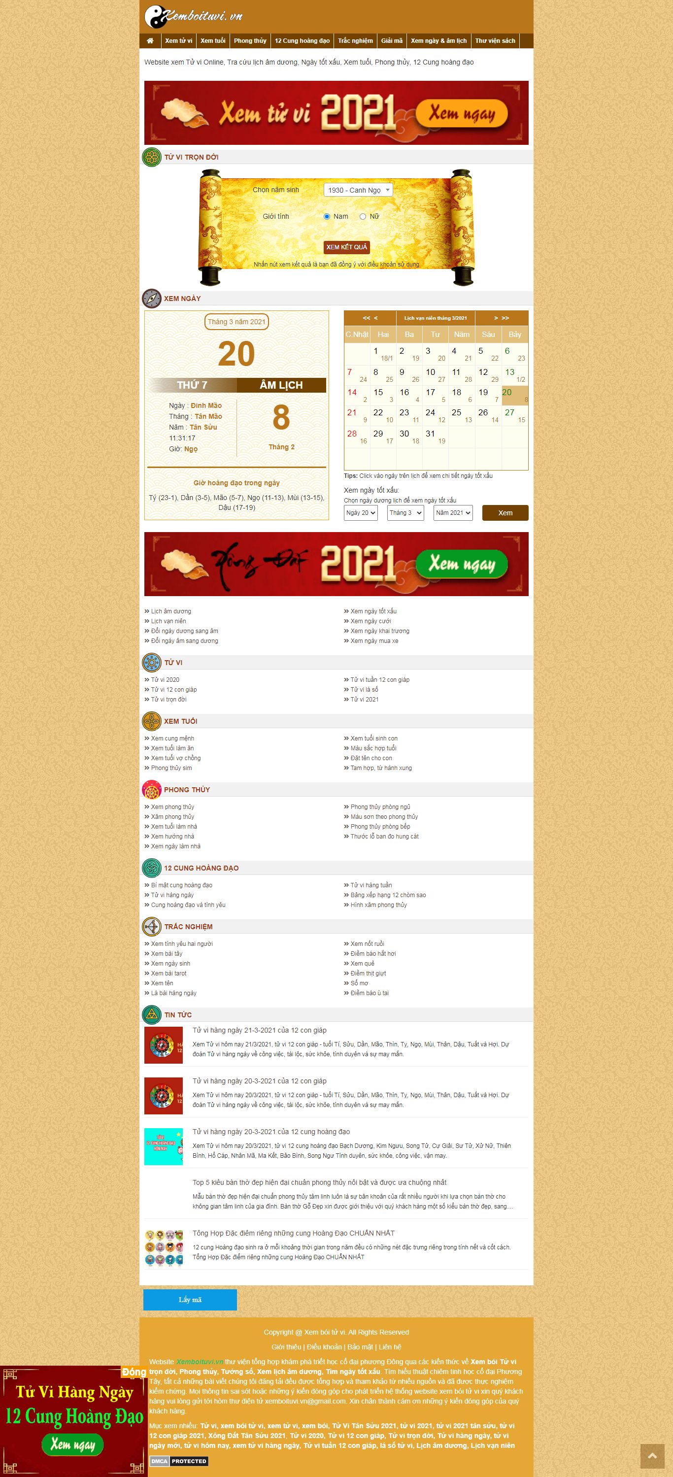 Thiết kế Website web Xem bói - xemboituvivn