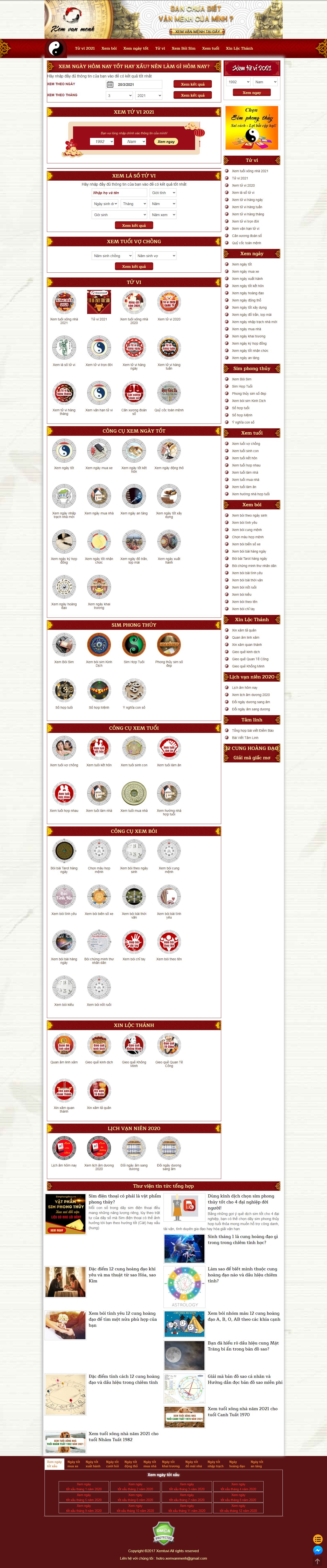 Thiết kế Website web Xem bói - xemvanmenhnet